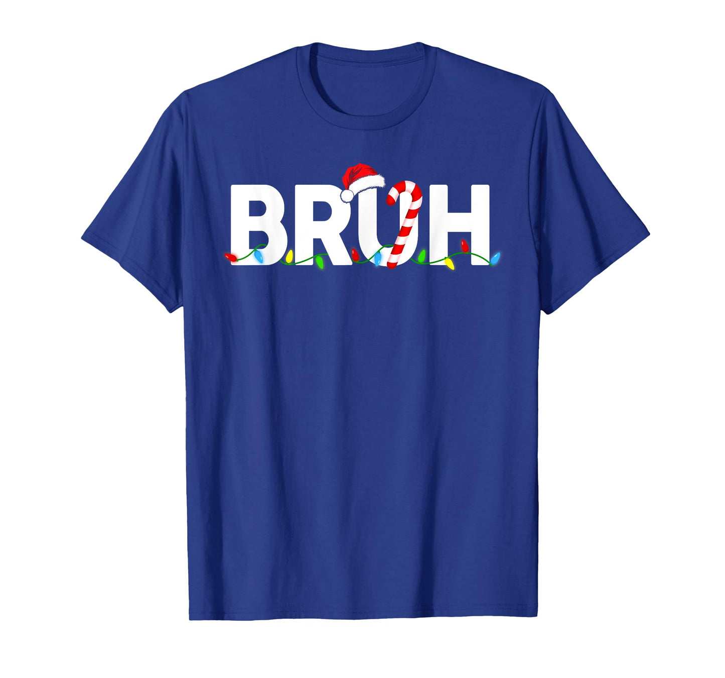 Bruh Funny Christmas Lights Teens Boys Kids Xmas Pajamas T-Shirt