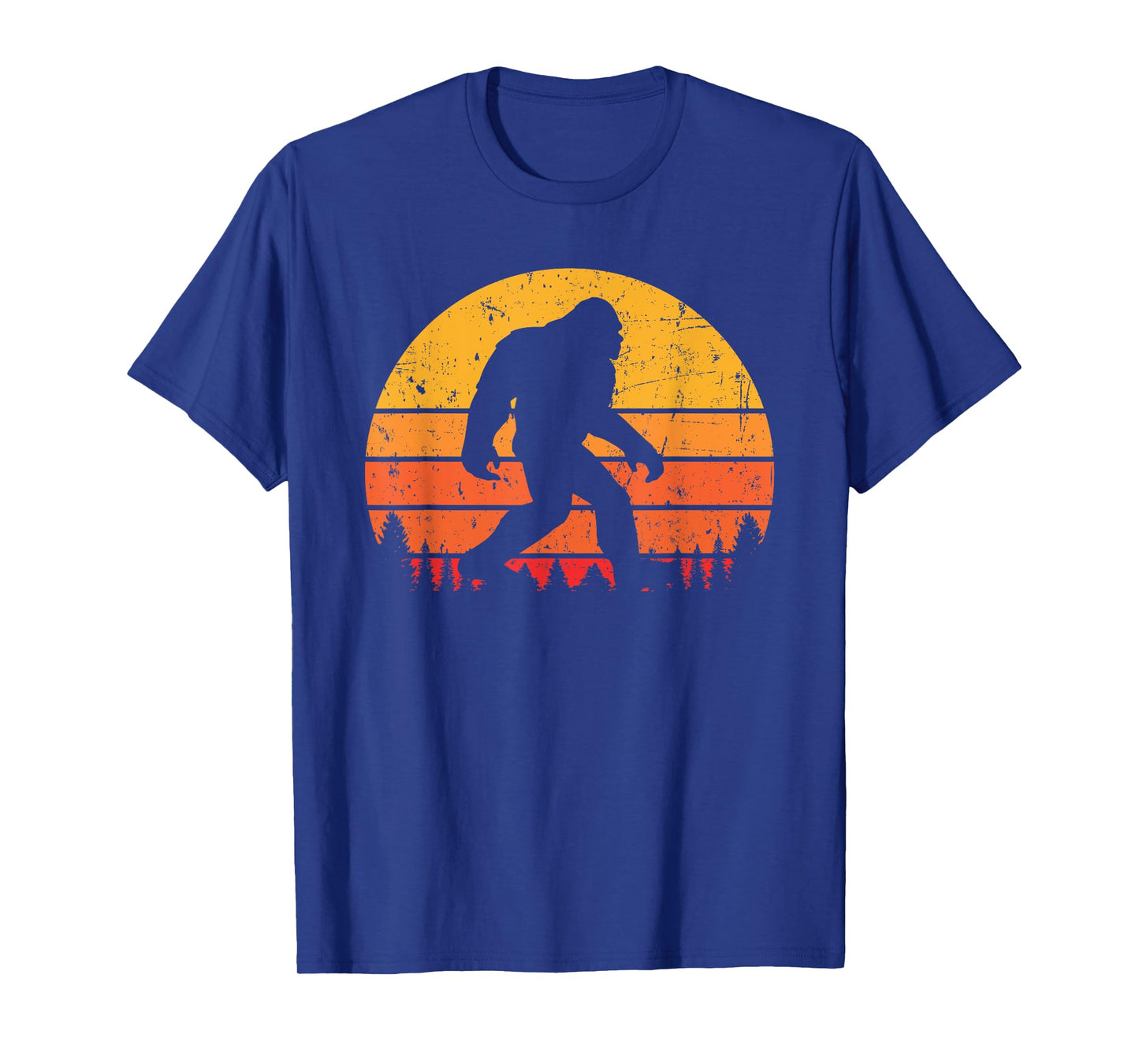 Bigfoot Sasquatch Yeti Retro Vintage Sunset Distressed T-Shirt
