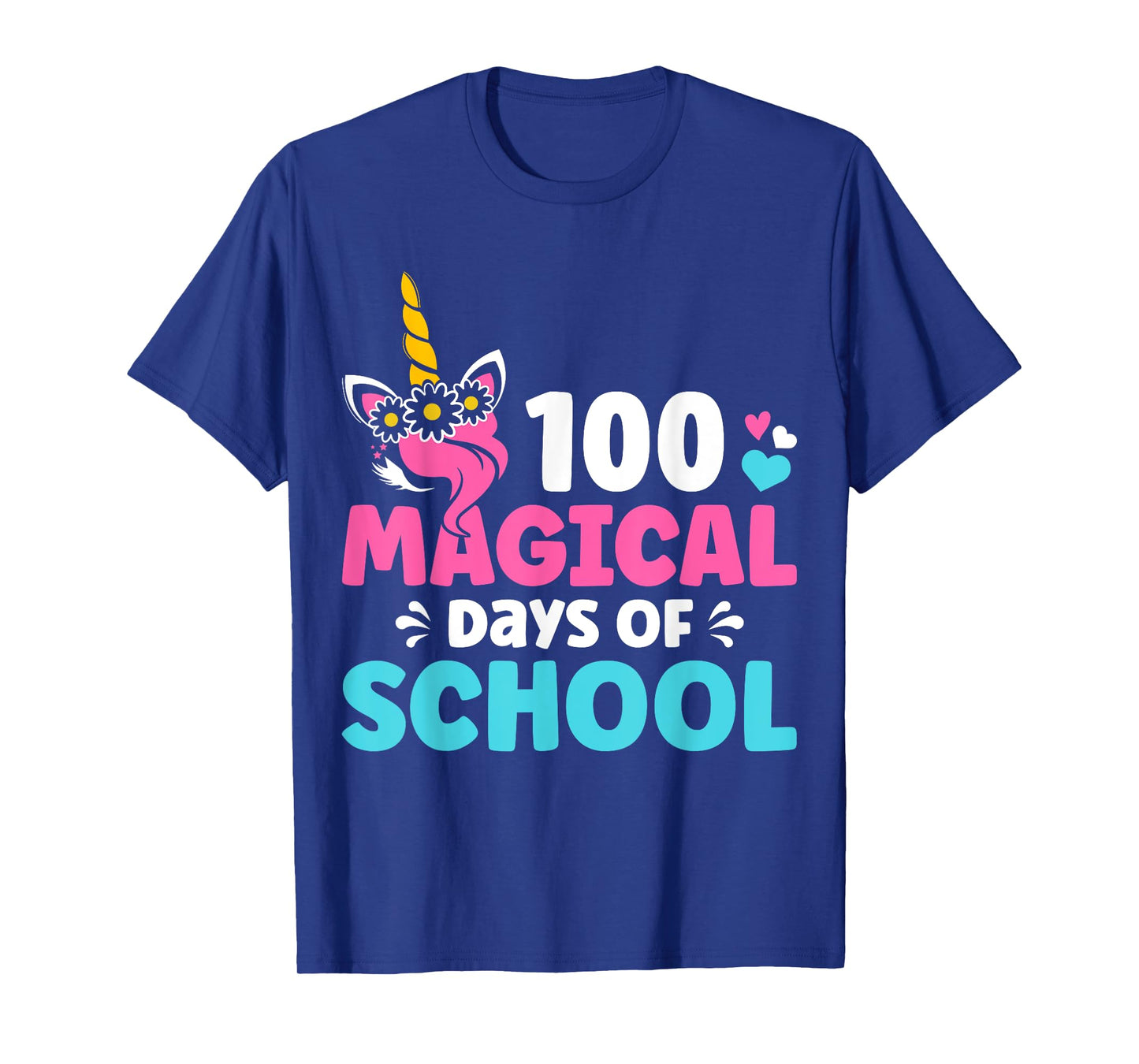 100th Day of Kindergarten For Girls 100 Magical Days Unicorn T-Shirt