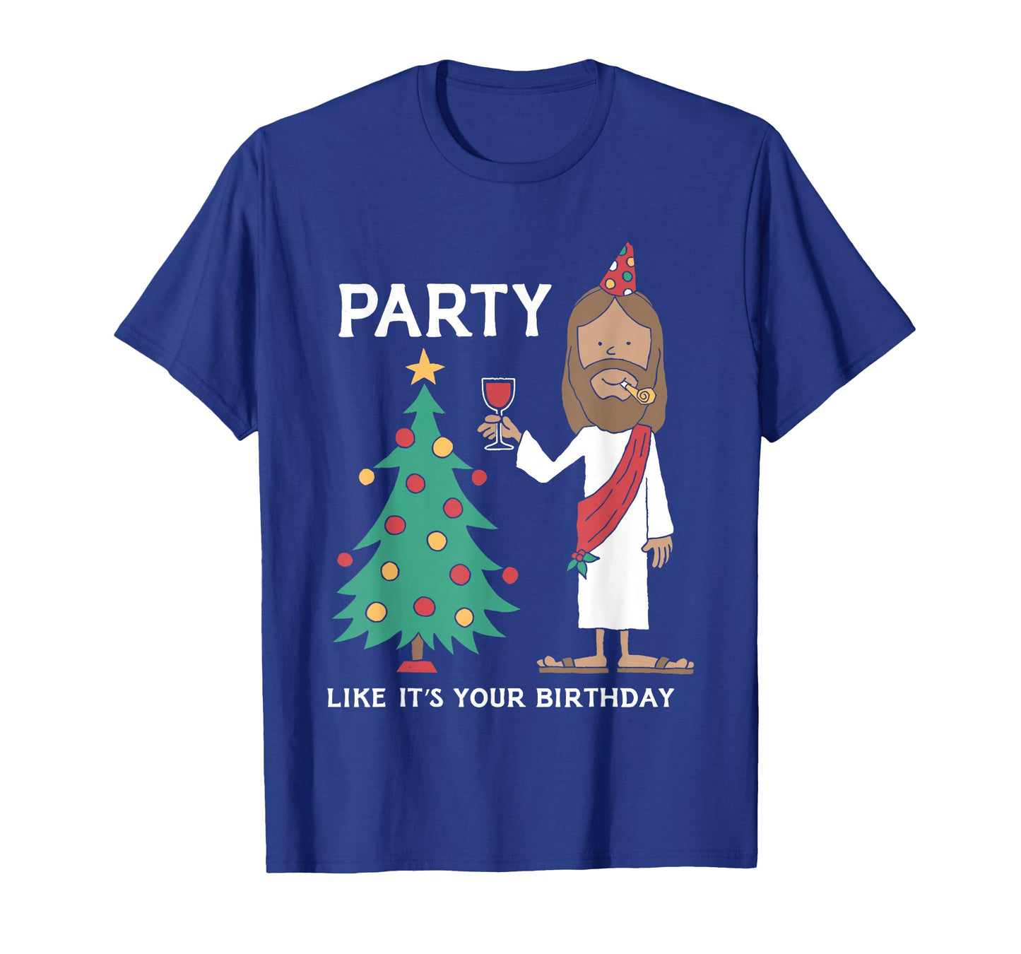 Party Like It's Your Birthday Funny Christmas Tree Jesus T-Shirt