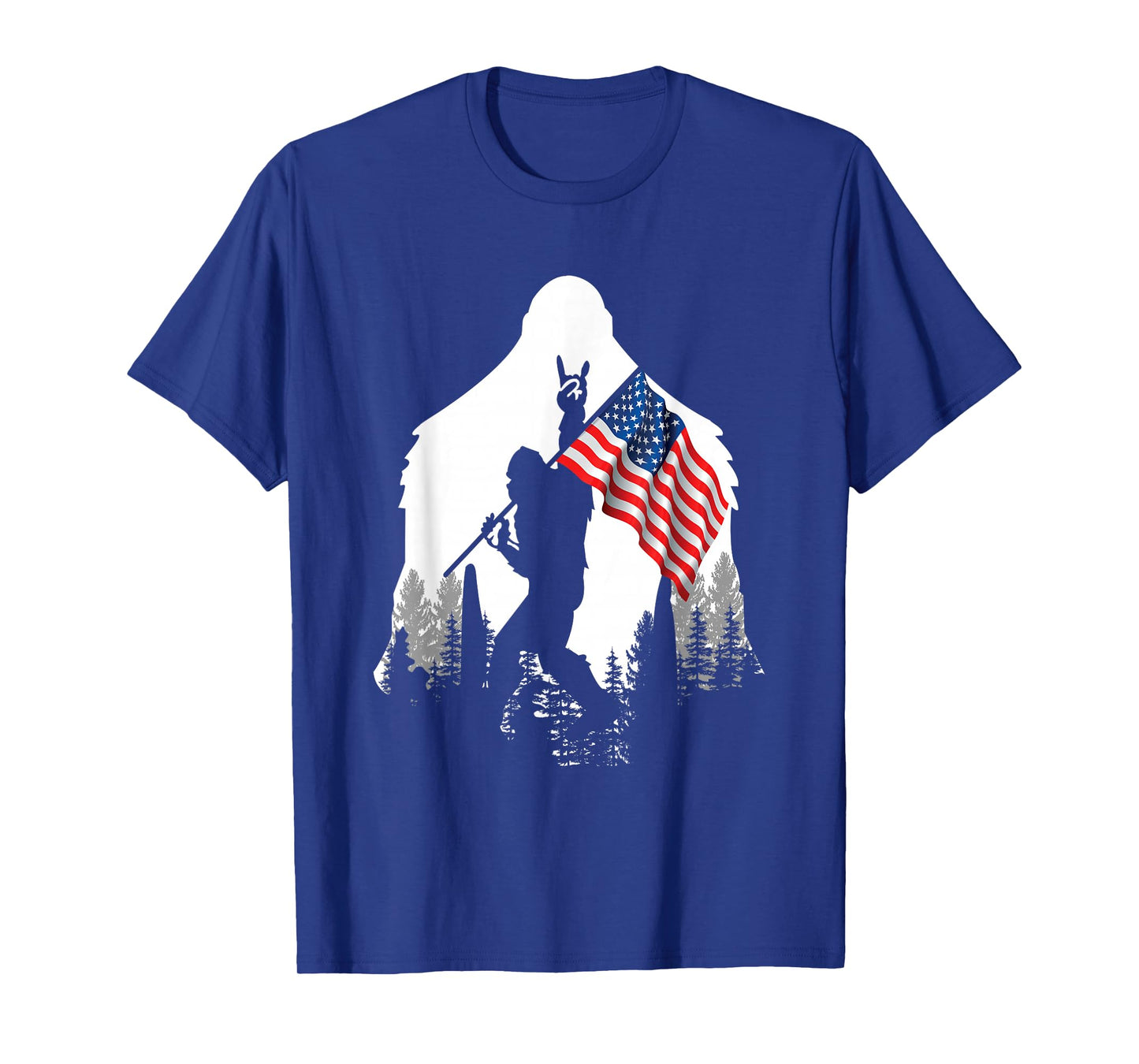Big Foot Shirt - Bigfoot Sasquatch American Flag Patriotic T-Shirt