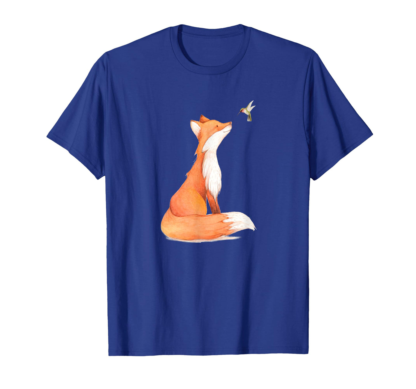 The Cute Fox And Hummingbird Vintage Retro Present For Lover T-Shirt