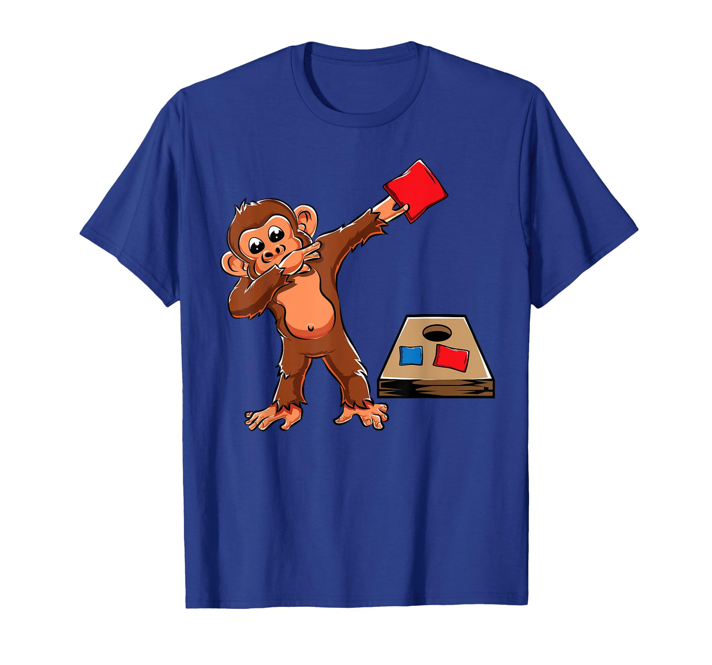 Cute Dabbing Monkey Cornhole Boys Birthday Girls Corn Hole T-Shirt