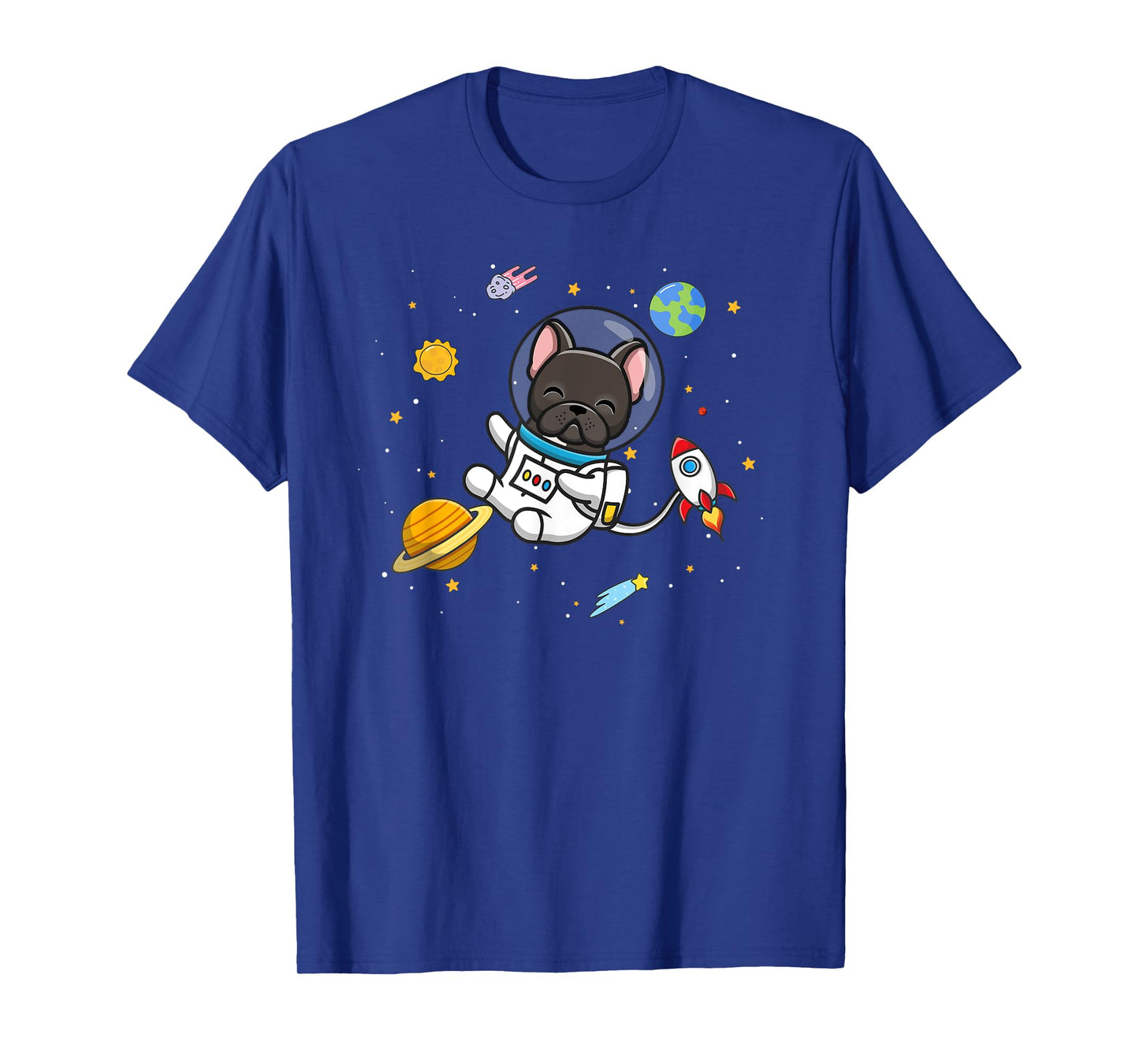 Funny Kids & Boys Kawaii Space Black French Bulldog Lover T-Shirt