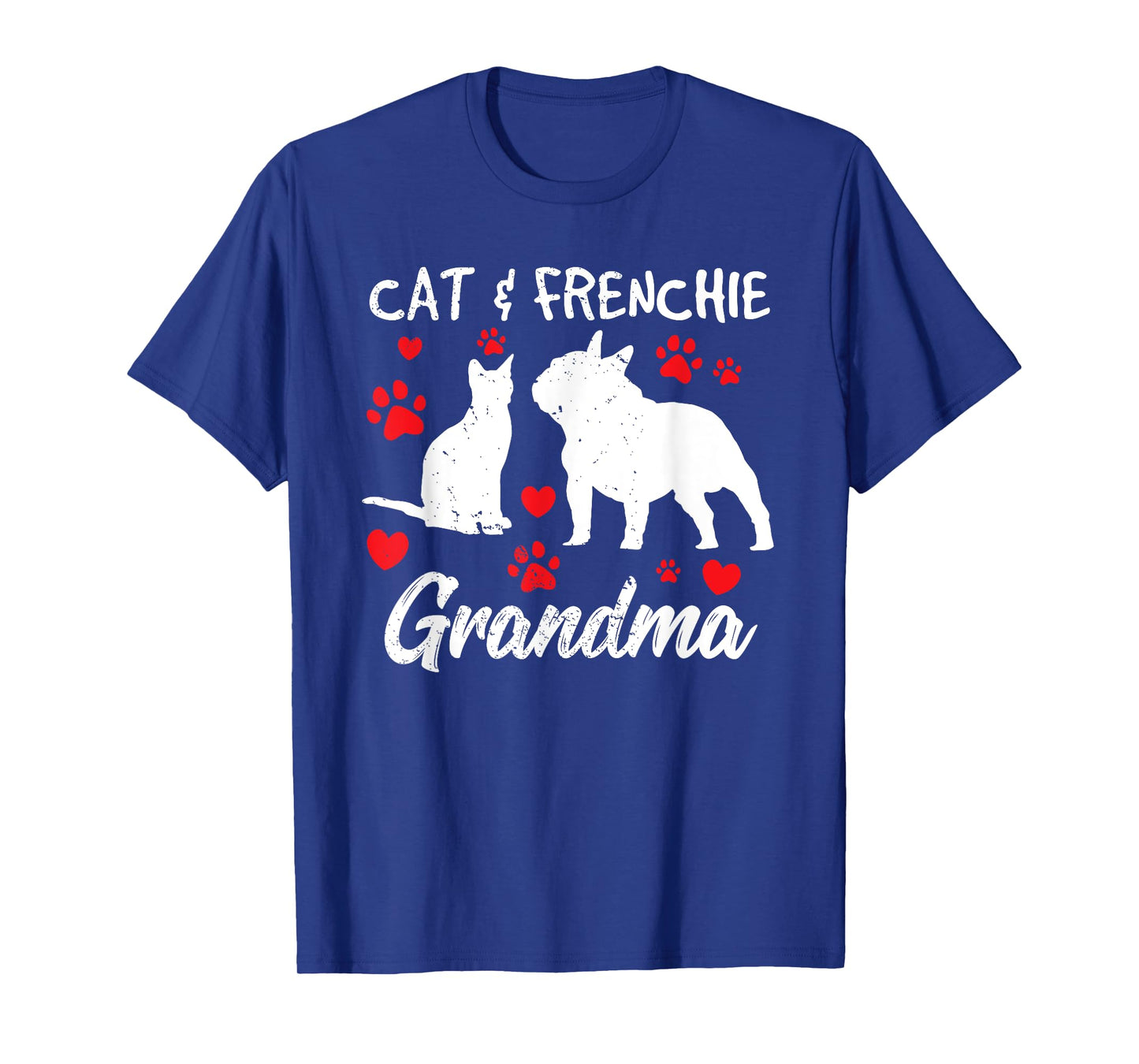 Cat and French Bulldog Grandma Frenchie Dog Grandmother Cute T-Shirt for Men Women