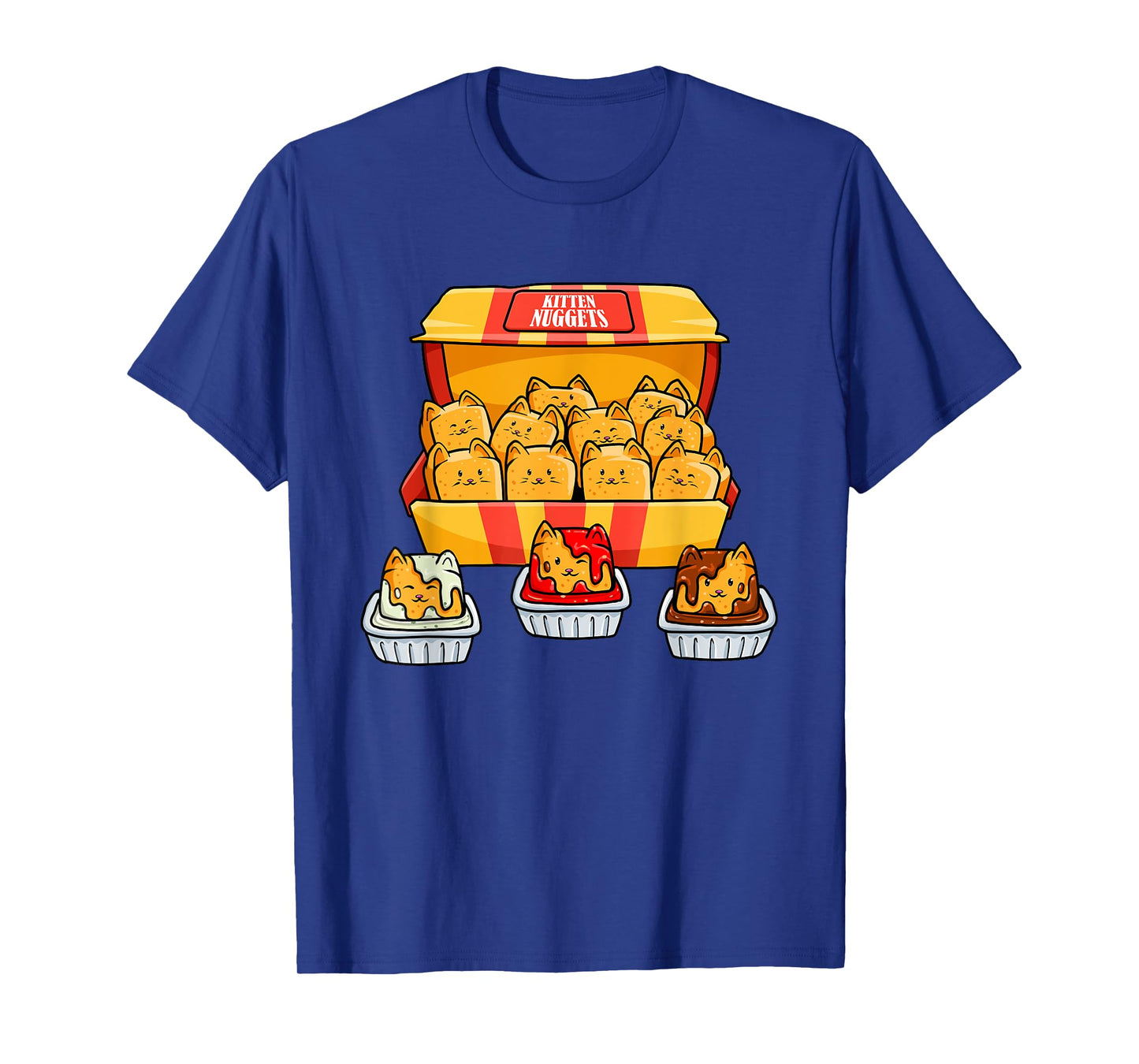 Kitten Nugget Food Pun Kitty Lover Gift Chicken Nuggets Cat T-Shirt for Men Women Girls Kids