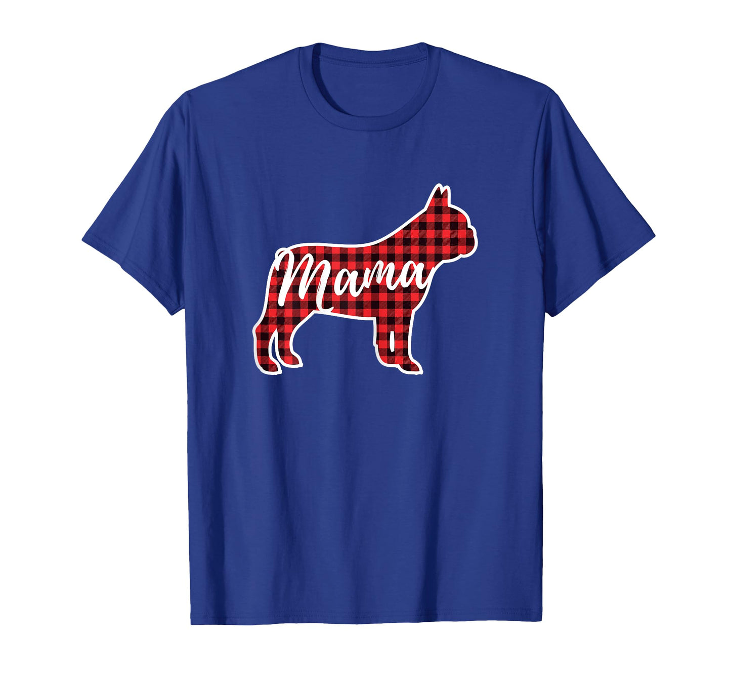 Red Plaid Mama French Bulldog Dog Mom Buffalo Pajama Shirt T-Shirt for Women