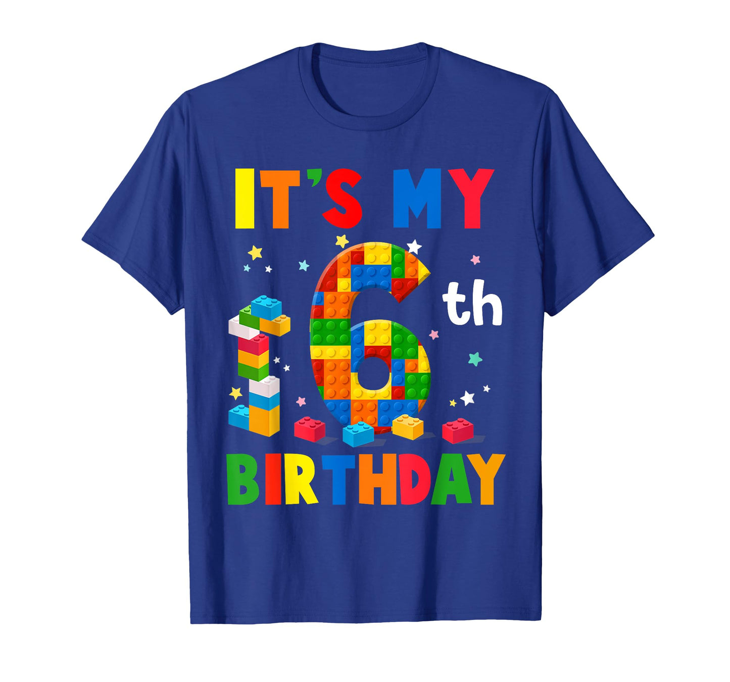 It's My 6th Birthday Building Blocks Bricks 6 Years Old Boy T-Shirt