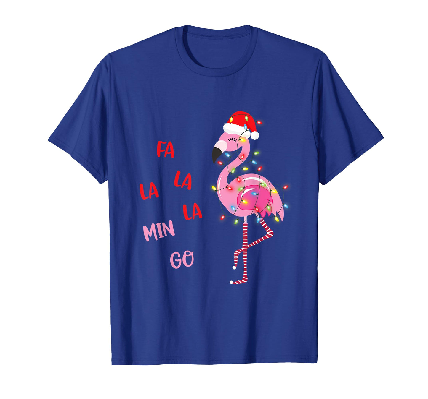 Fa La La Mingo Christmas Flamingo Tree Lights Santa Flamingo T-Shirt