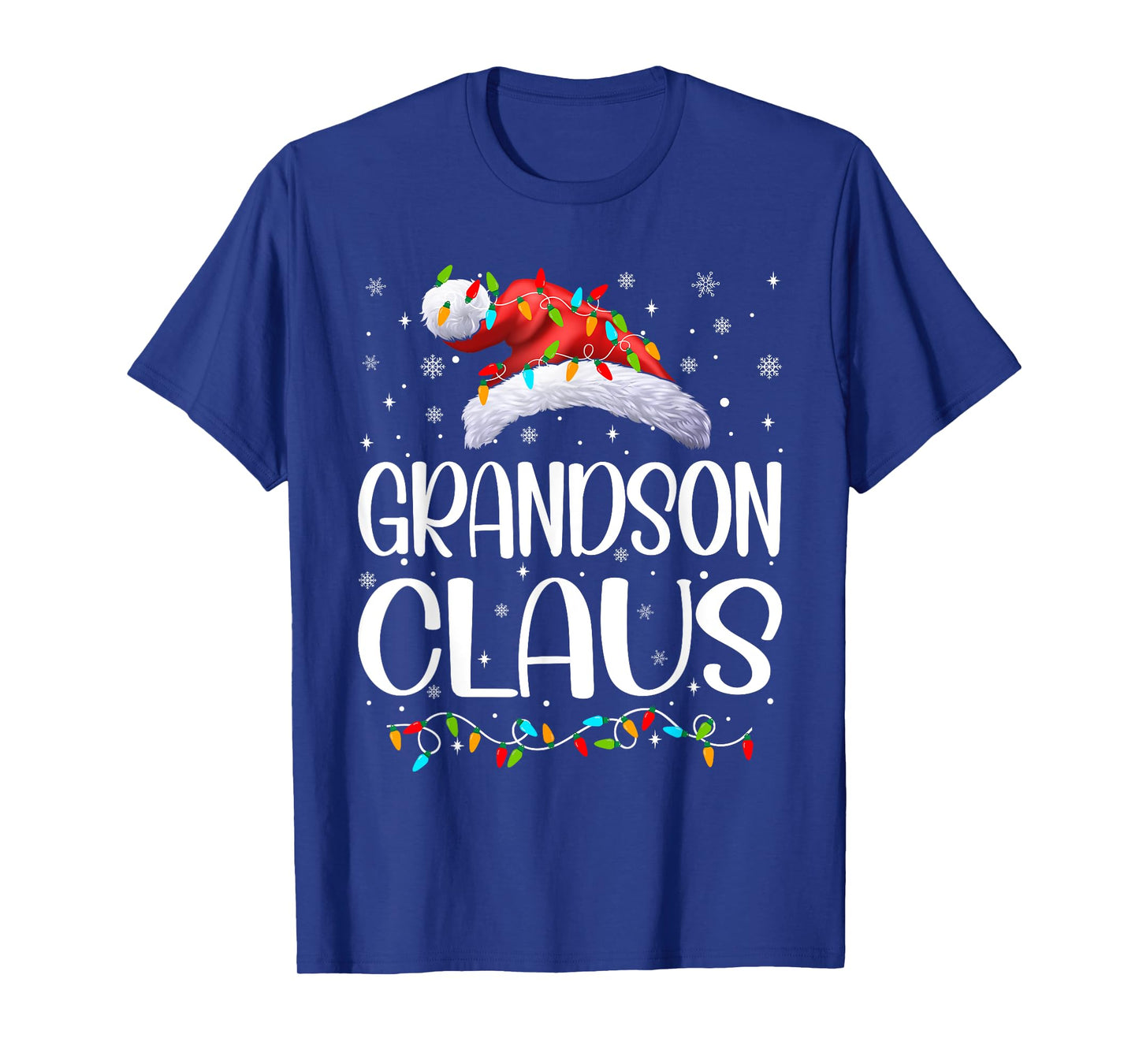Grandson Claus Xmas Lights Christmas Pajama Matching Family T-Shirt