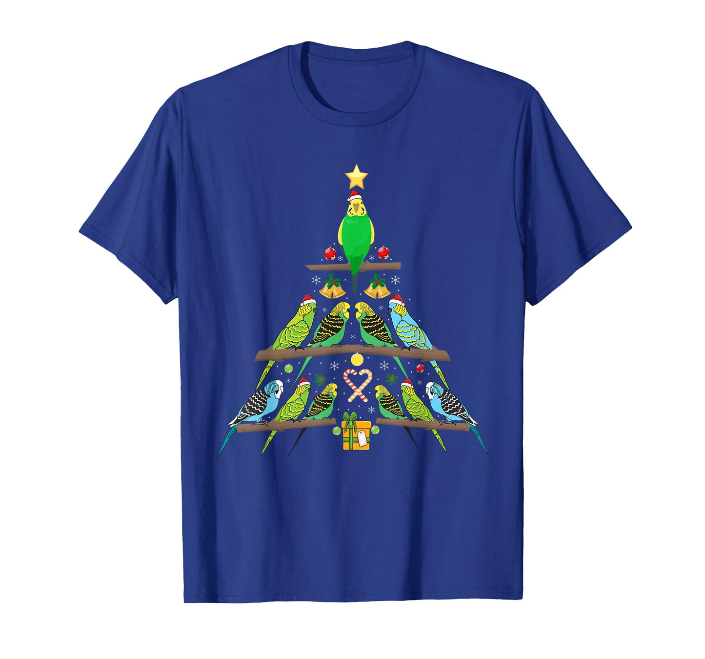 Budgie Christmas Tree Bird Christmas T-Shirt