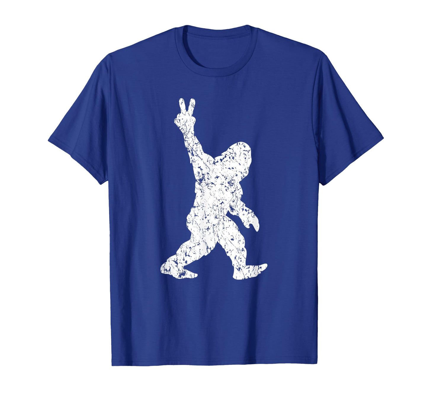 Funny Vintage Style Sasquatch Bigfoot Peace Sign Retro Yeti T-Shirt