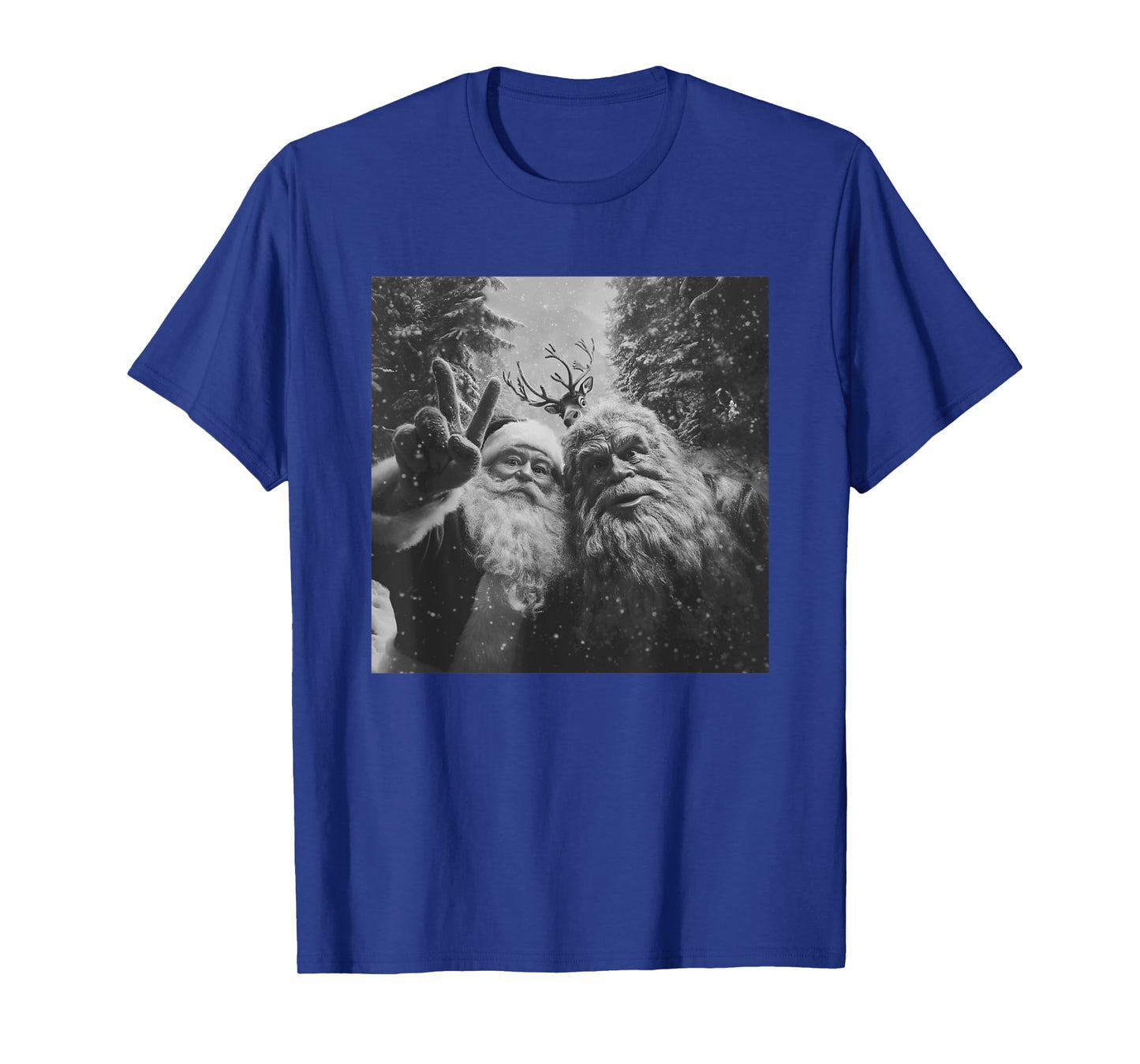 Vintage Bigfoot Santa Claus Selfie Christmas T-Shirt