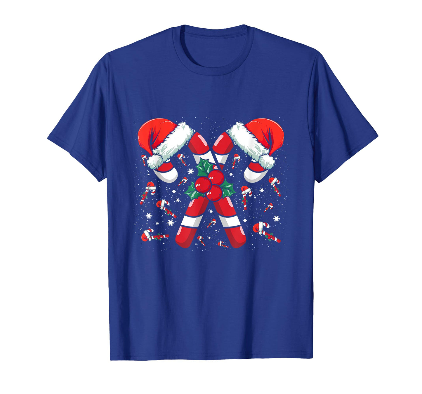 Candy Cane Merry Xmas Bright Red and White Candy Christmas T-Shirt