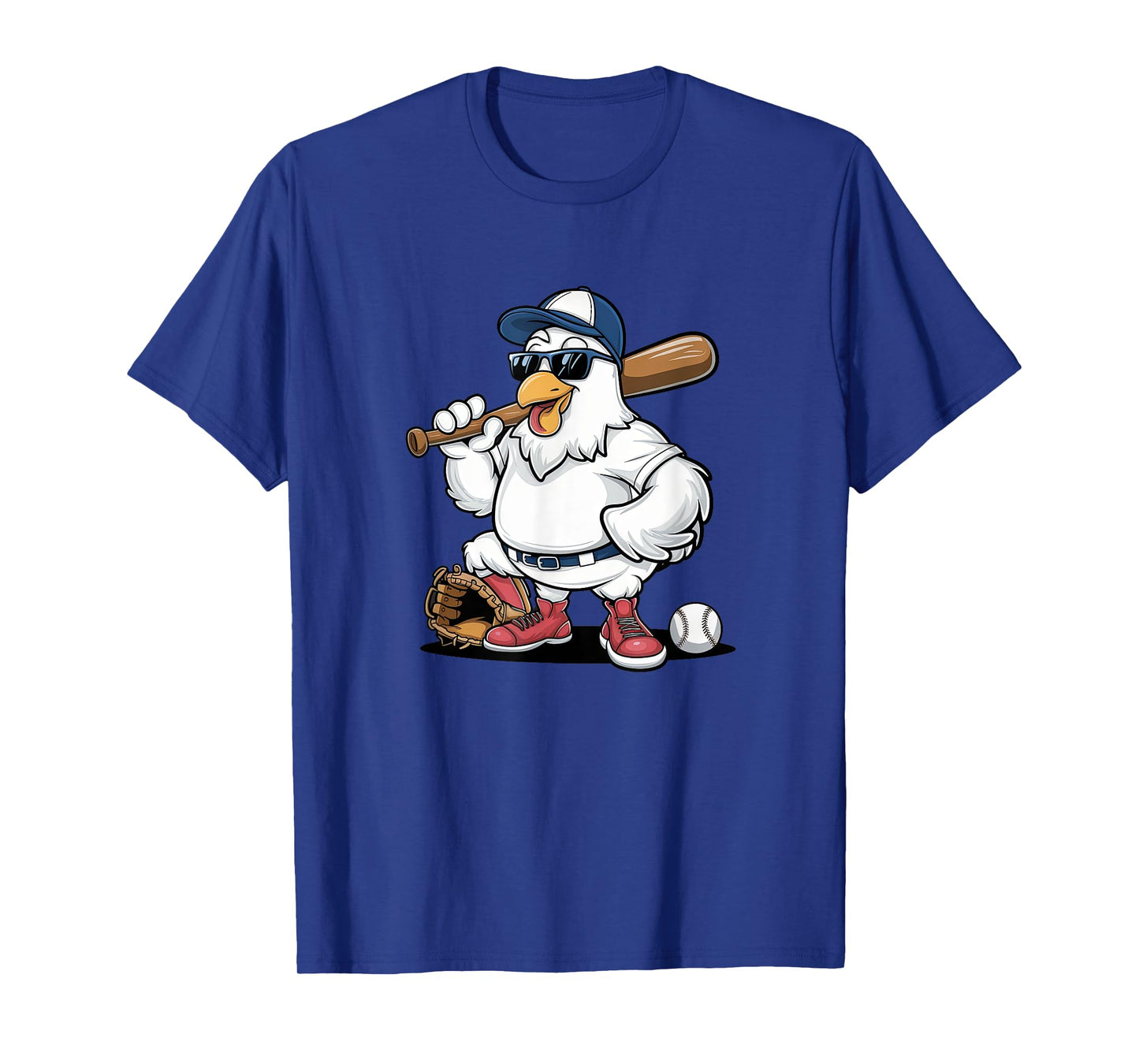 Baseball Playing Chicken Funny Sports Design T-Shirt