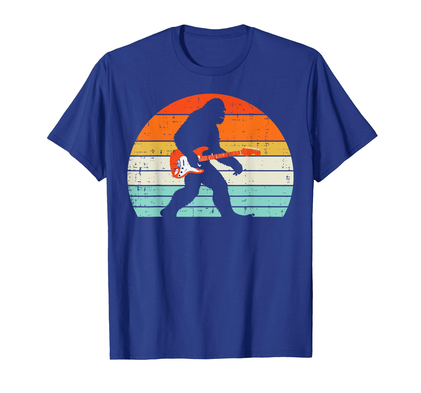 Bigfoot Electric Guitar Sasquatch Rocker Music Men Boys Kids T-Shirt