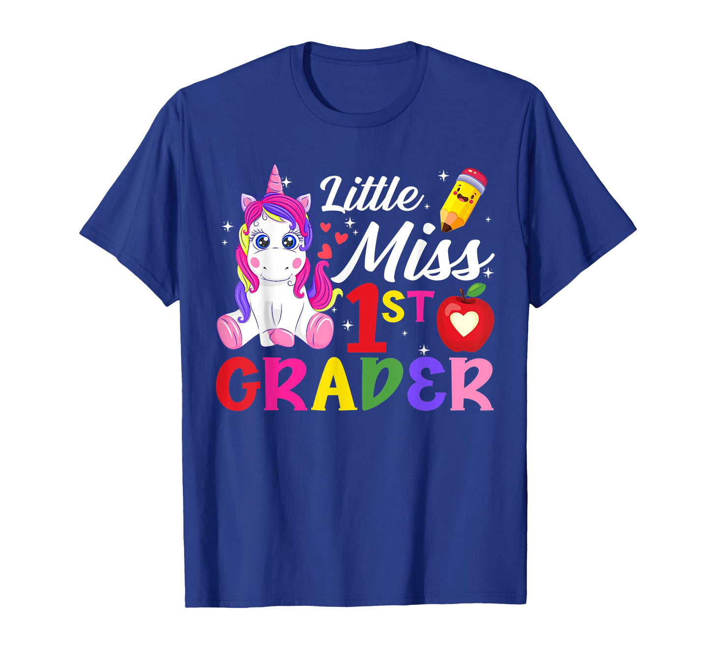Funny Little Miss First Grader Unicorn First Day Of School T-Shirt