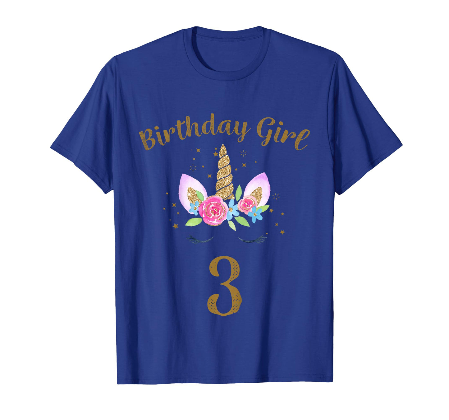 3rd Birthday Girl Unicorn Shirt Third Birthday Outfit T-Shirt