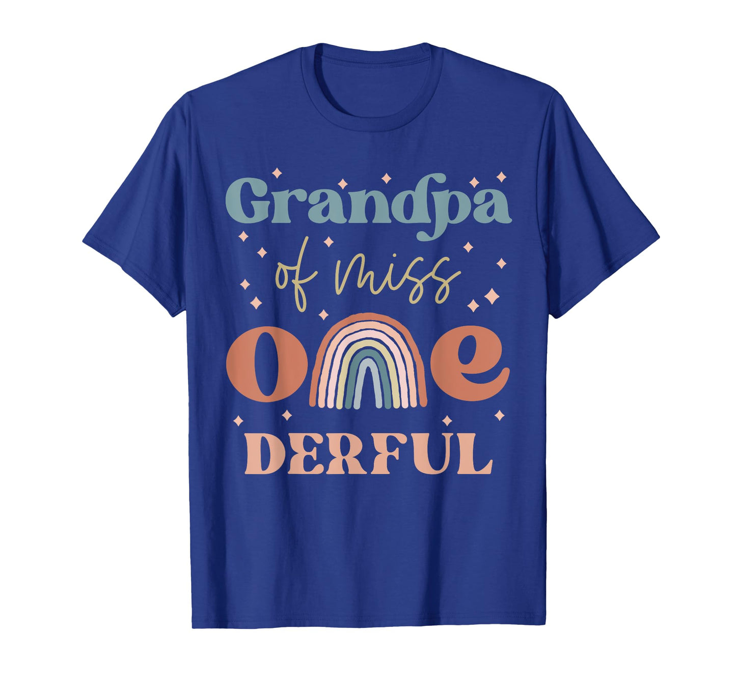 Grandpa of Miss Onederful Boho Rainbow 1st First Birthday T-Shirt