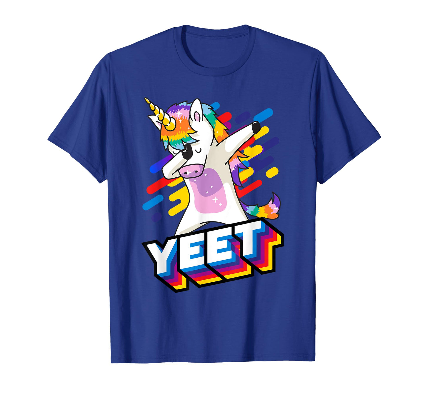 Colorful Dabbing Dancing Unicorn Celebration Yeet T-Shirt