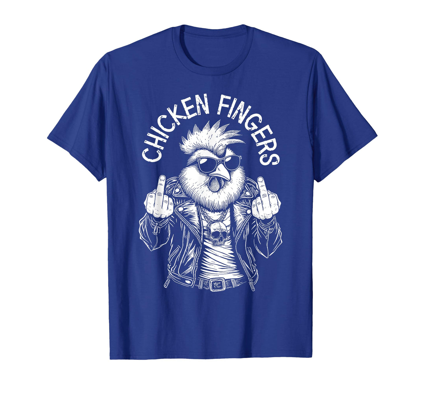 Grandio Design Introverted Intellectual Gifts Chicken Fingers Funny Adult Middle Finger Rude Rooster T-Shirt