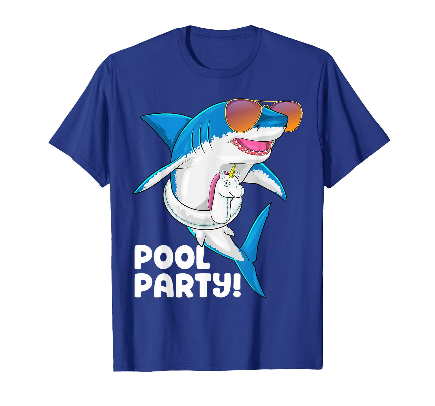Pool Party Unicorn Float Summer Vacation Funny Shark Swim Men Women Girls Kids T-Shirt