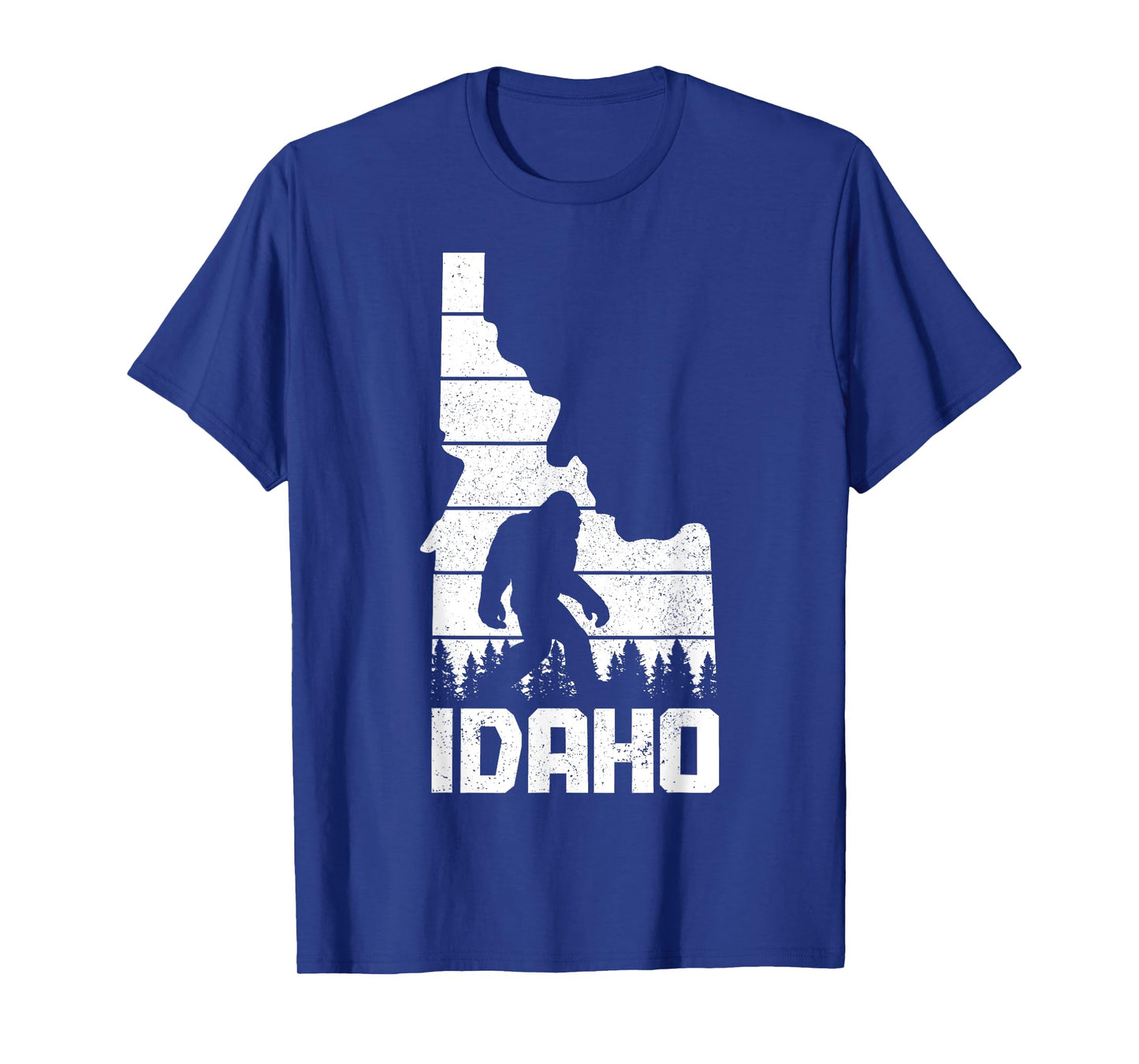 Idaho Bigfoot State Map Hunting Hunter Funny Pride Vintage T-Shirt