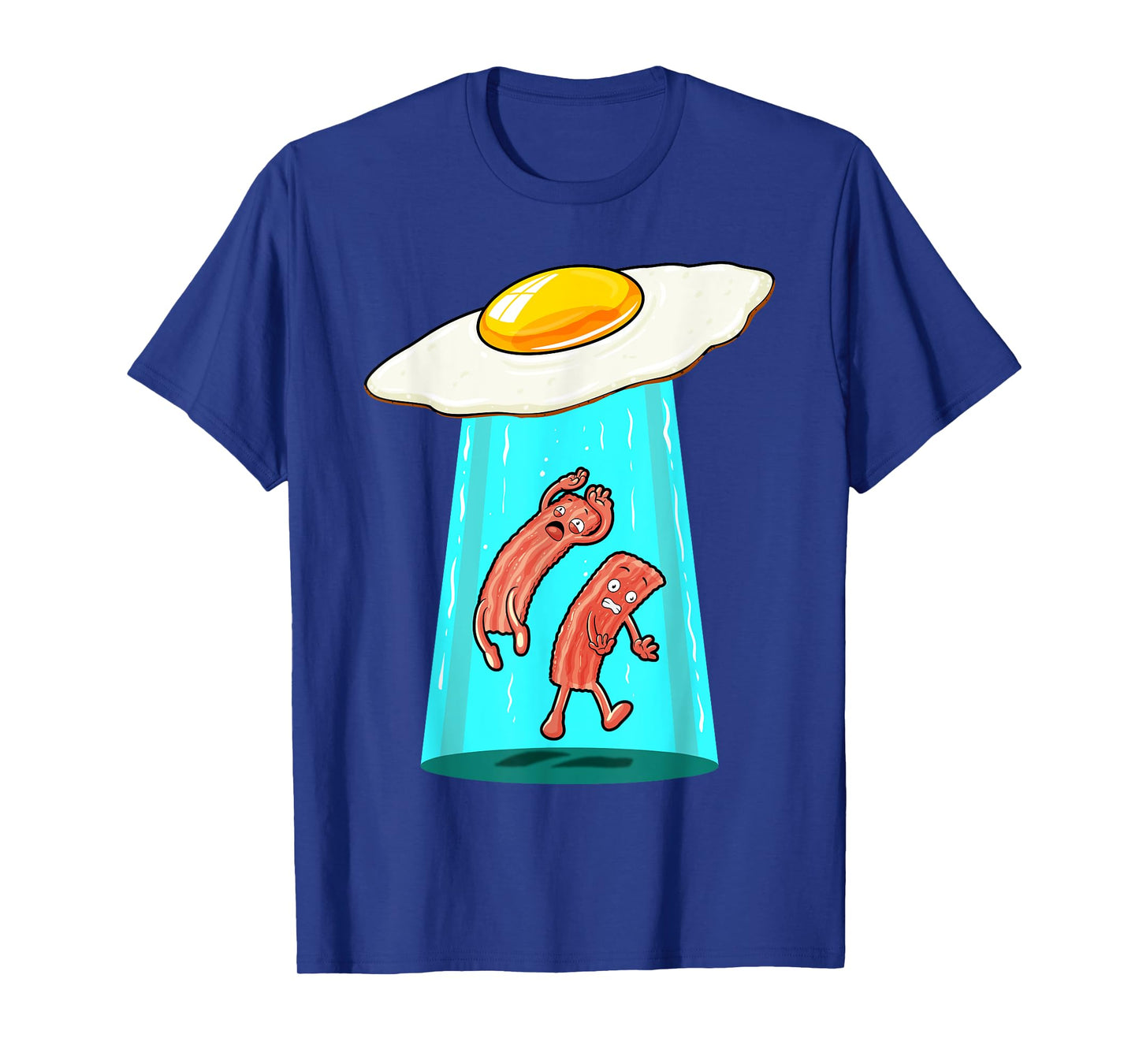 Egg Bacon UFO Abducting Funny Alien Breakfast Food Lover T-Shirt