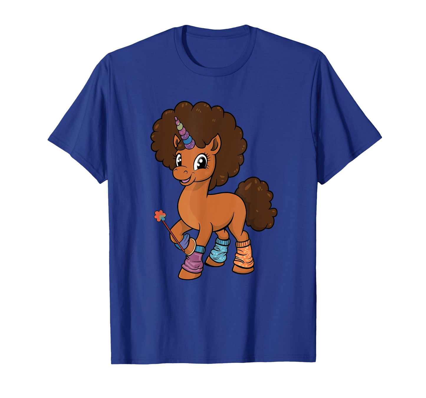 Unicorn With Afro Costume Toddler Girls Melanin African Kids T-Shirt