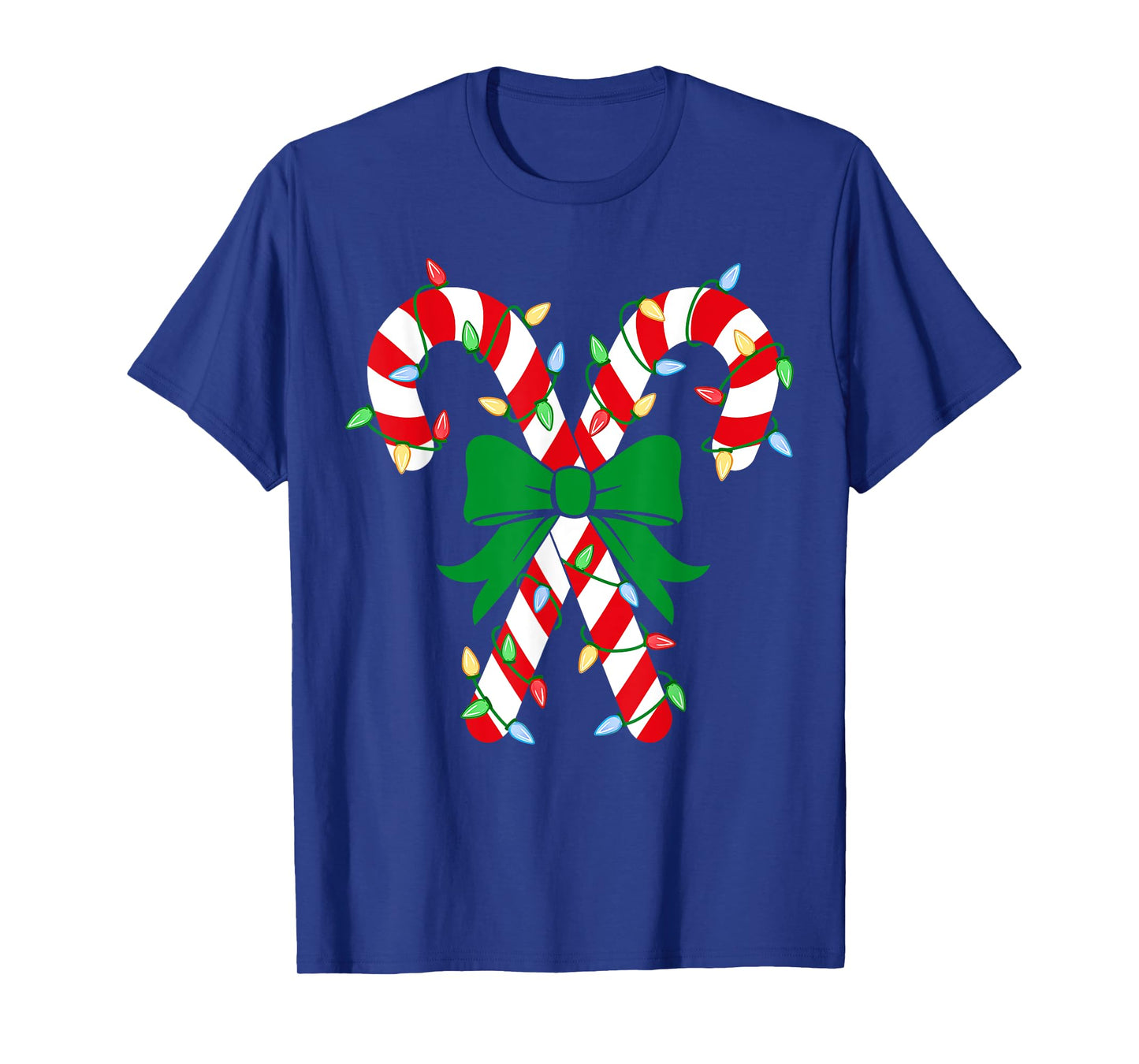 Candy Cane Crew Christmas Lights Family Matching Pajamas T-Shirt