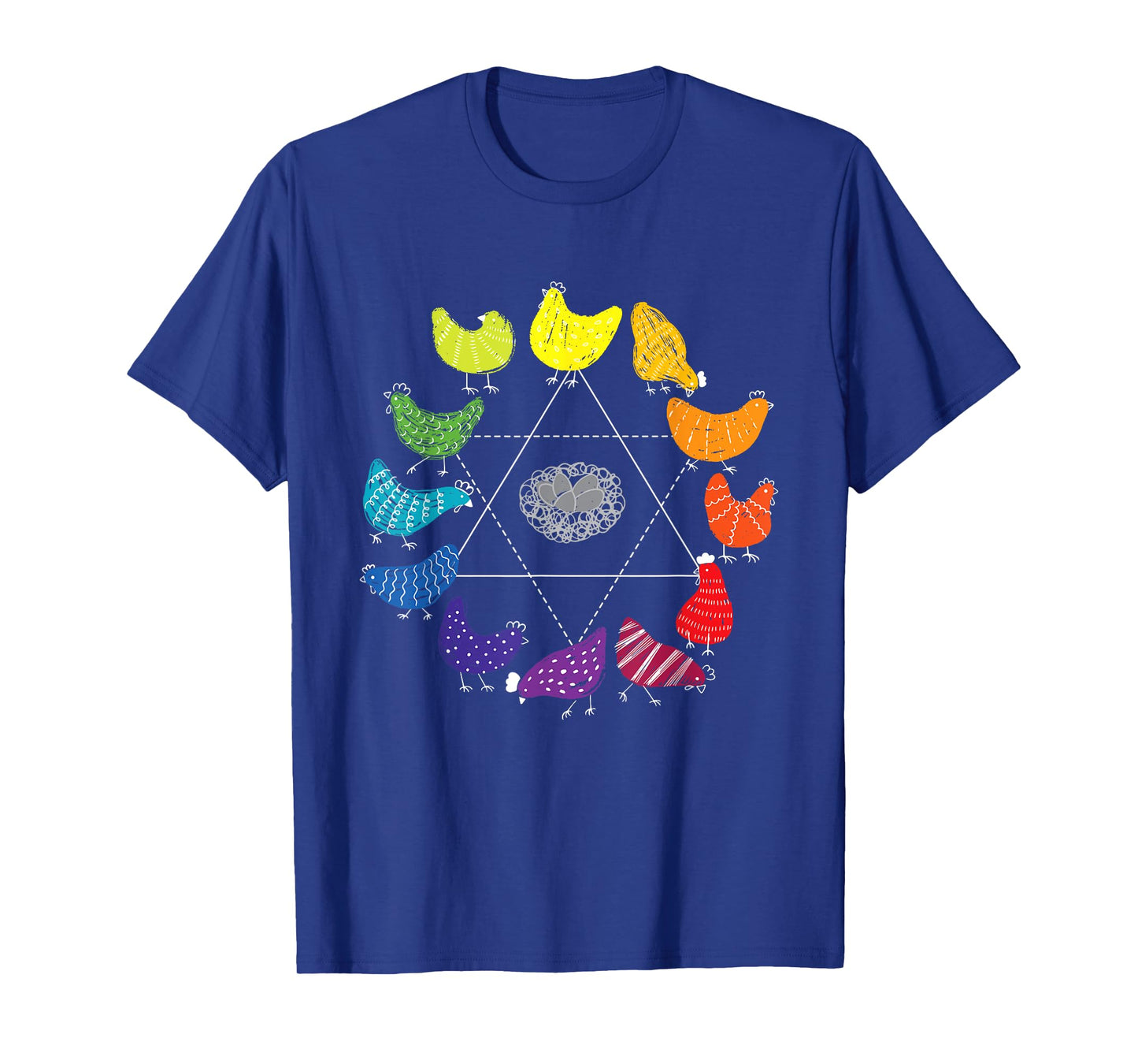 Chicken Themed Color Wheel Educational Art Teacher Artist Men Women Girls Kids T-Shirt