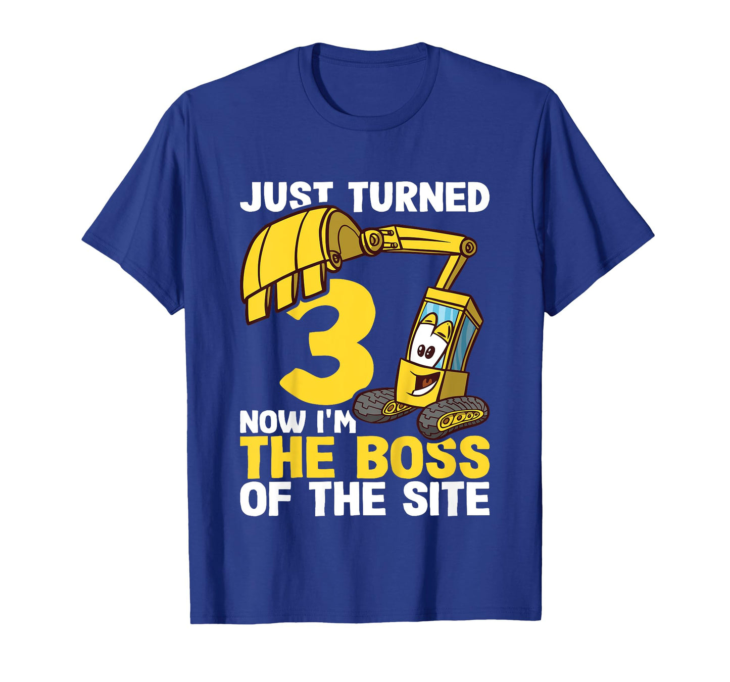 Kids 3rd Birthday Shirt Boy Excavator Construction Site Boss T-Shirt