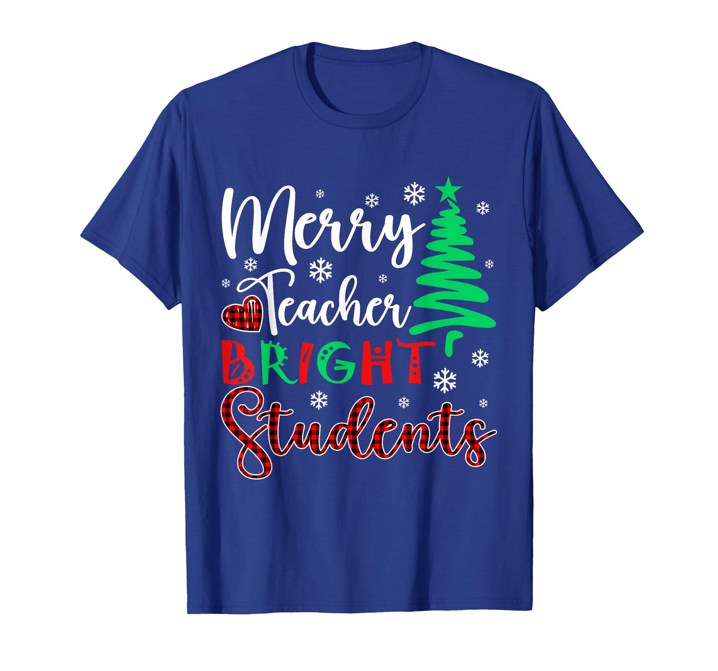 Merry Teacher Bright Student Teacher Xmas Funny Women Men T-Shirt
