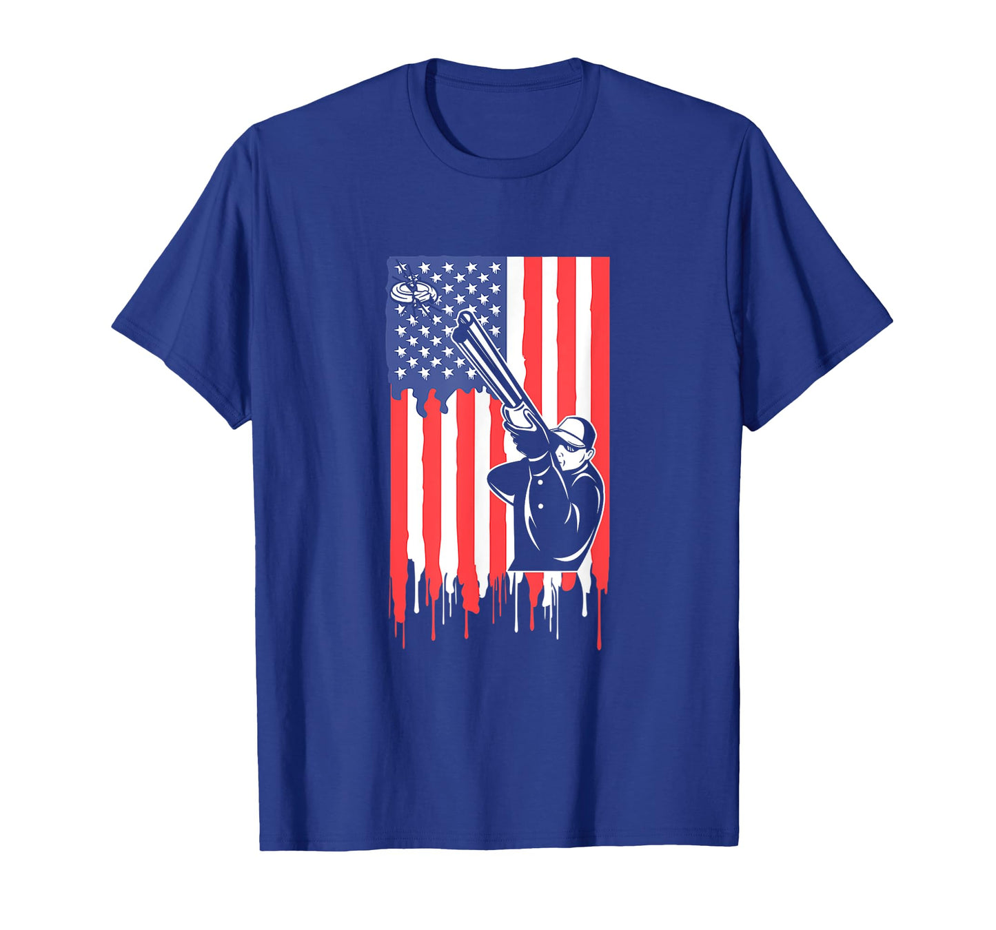 Trap Shooting USA Flag Shirt Proud Clay Shooting Skeet Shoot T-Shirt for Women Kids Men