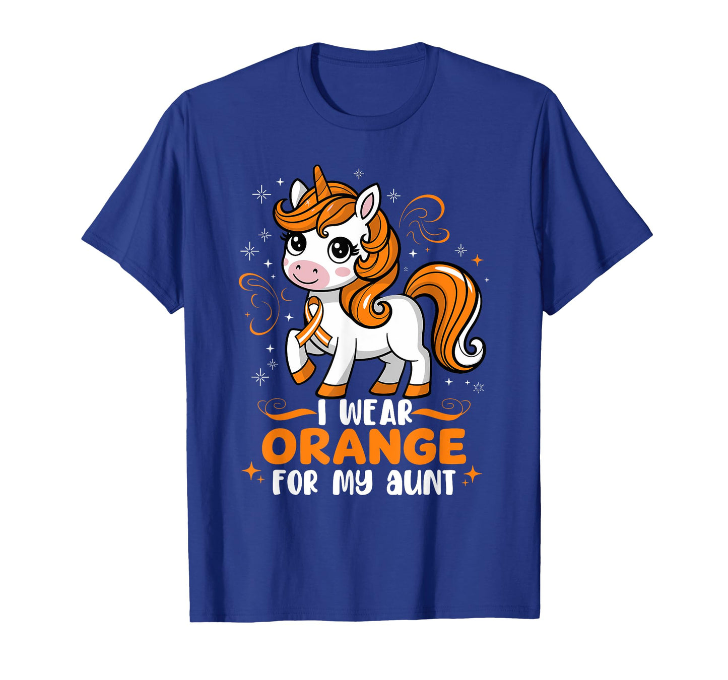 MS Awareness Unicorn I Wear Orange for Support Aunt Auntie T-Shirt