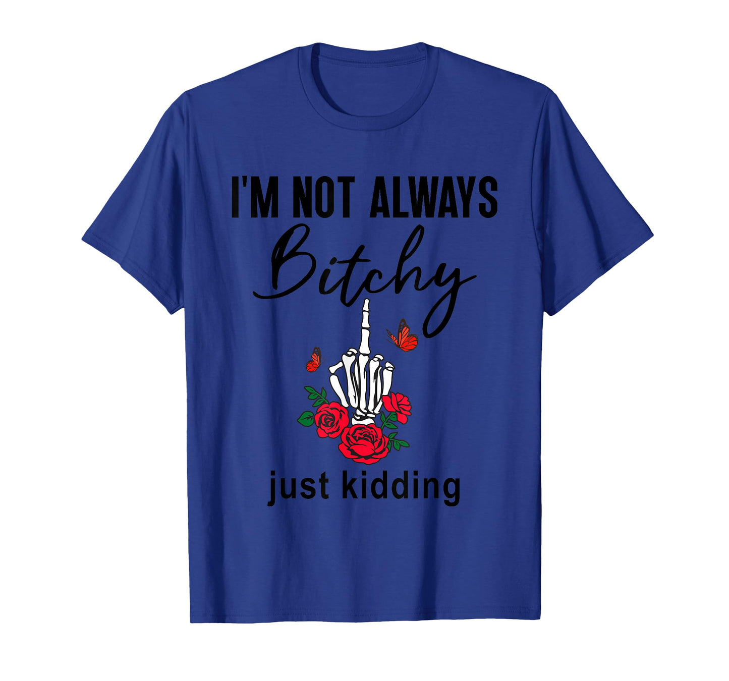 Bitchy Shirts,Middle Finger Skeleton Hand Flipping the Bird T-Shirt