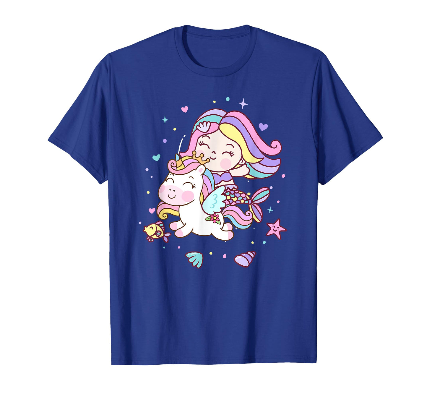 Unicorn kisses Mermaid wishes | Birthday Girl T-Shirt