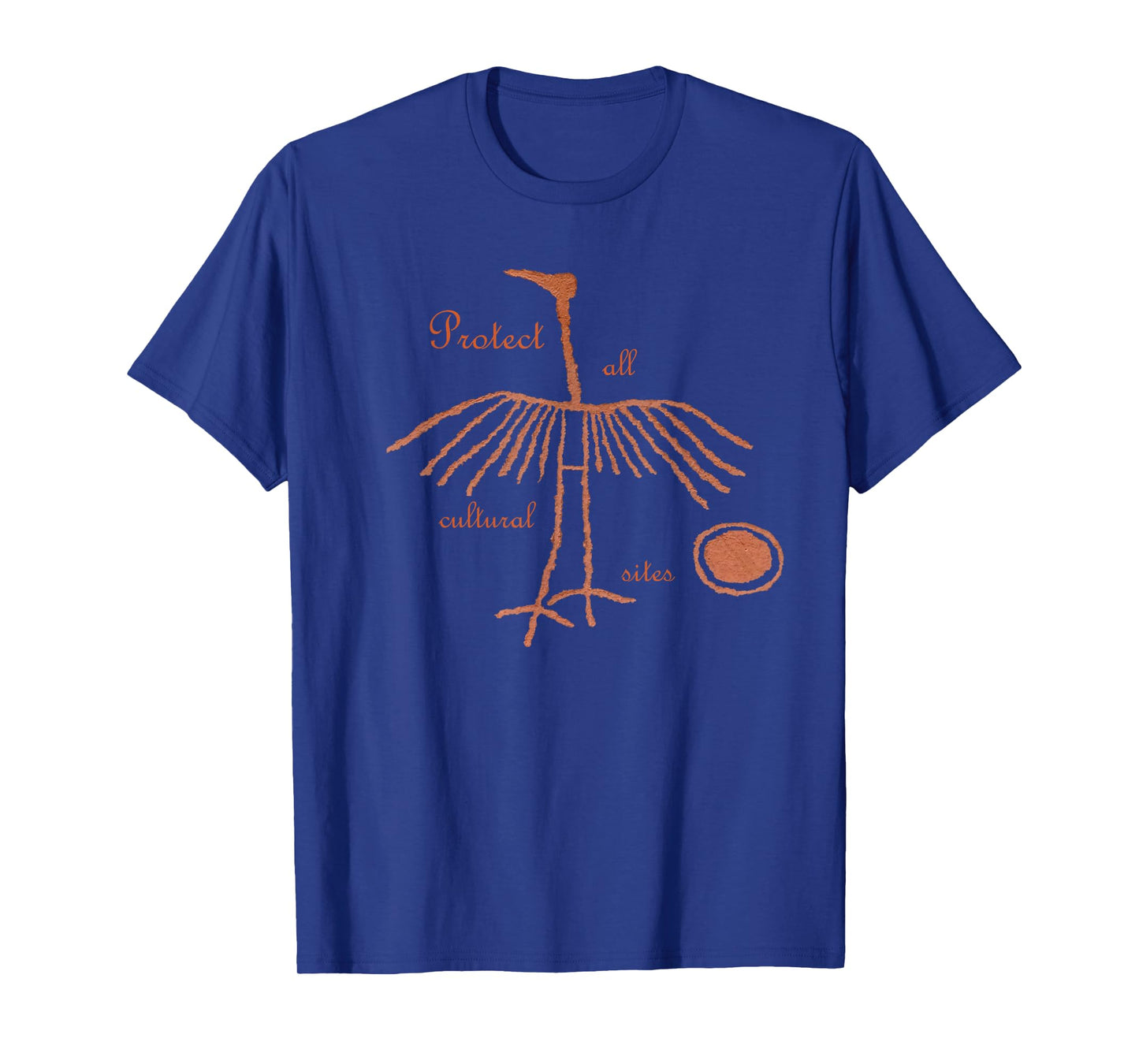Crane Petroglyph. Protect all cultural sites. T-Shirt