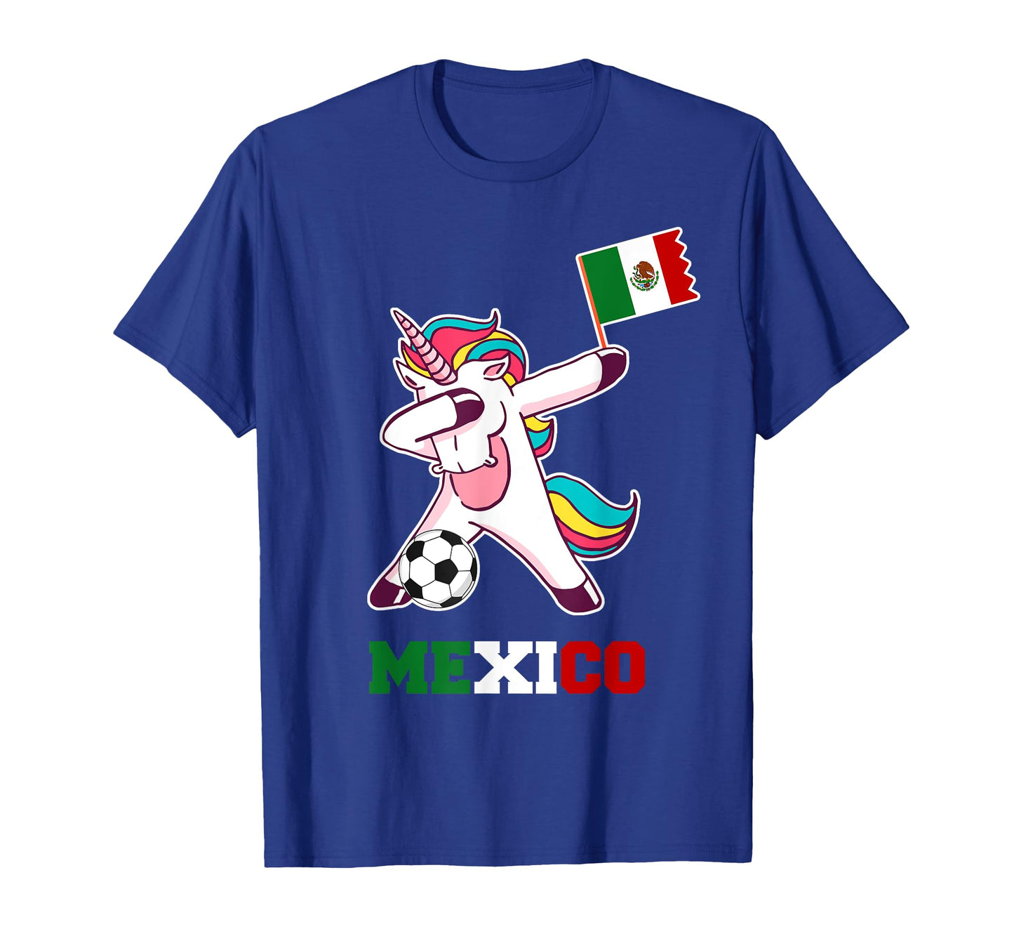 Mexico Soccer Shirt Dabbing Unicorn Mexican Flag T-Shirt
