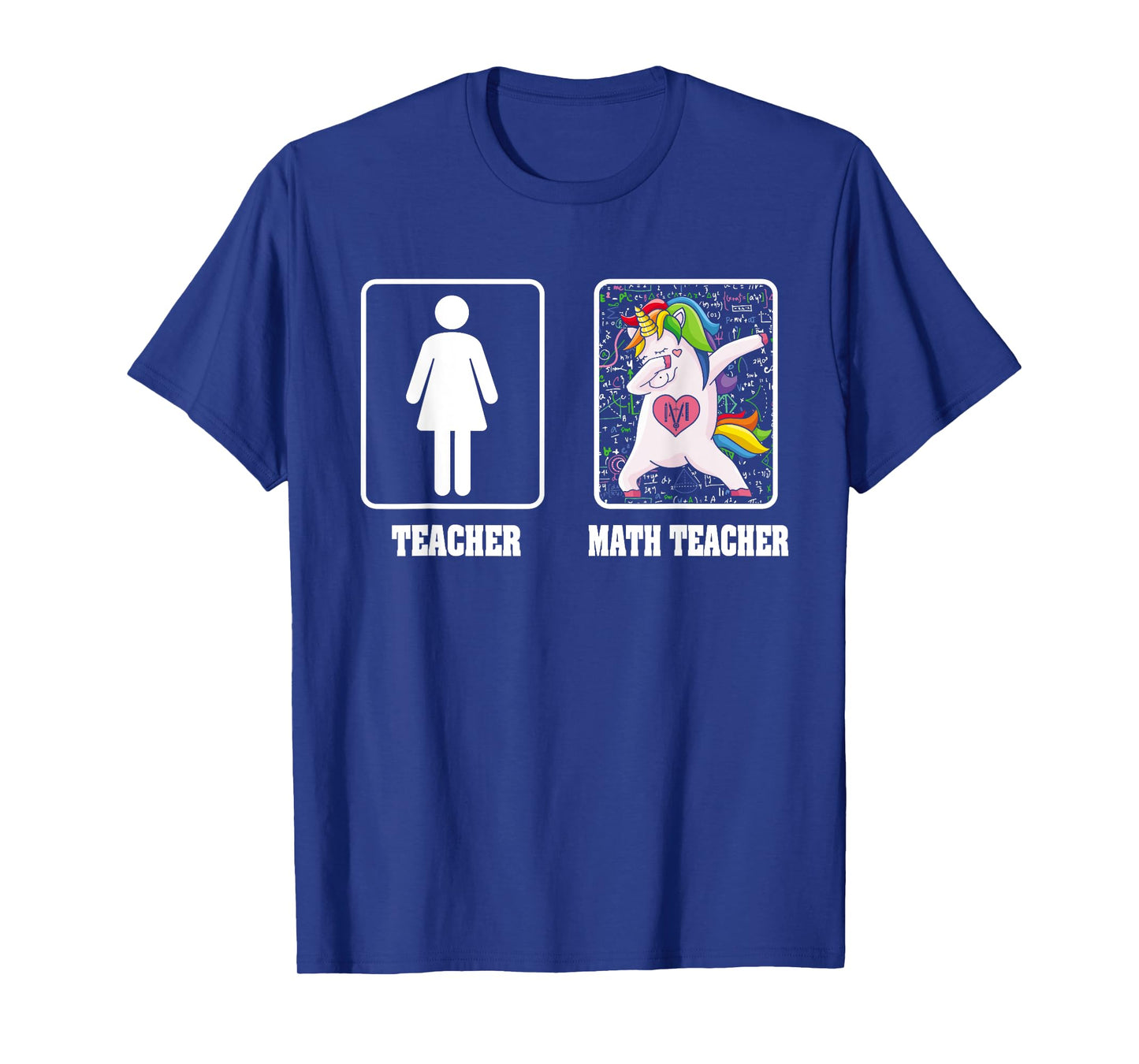 Woman Math Teacher Unicorn Dabbing Style Funny Mathematics T-Shirt