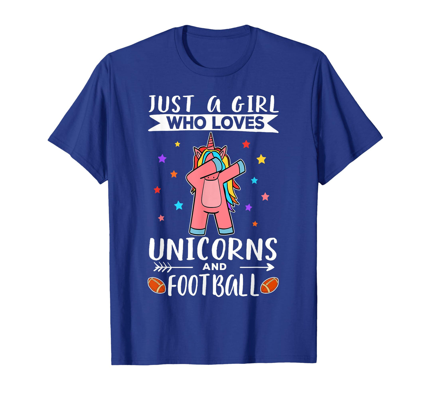 Just A Girl Who Loves Unicorns And Football Unicorn T-Shirt