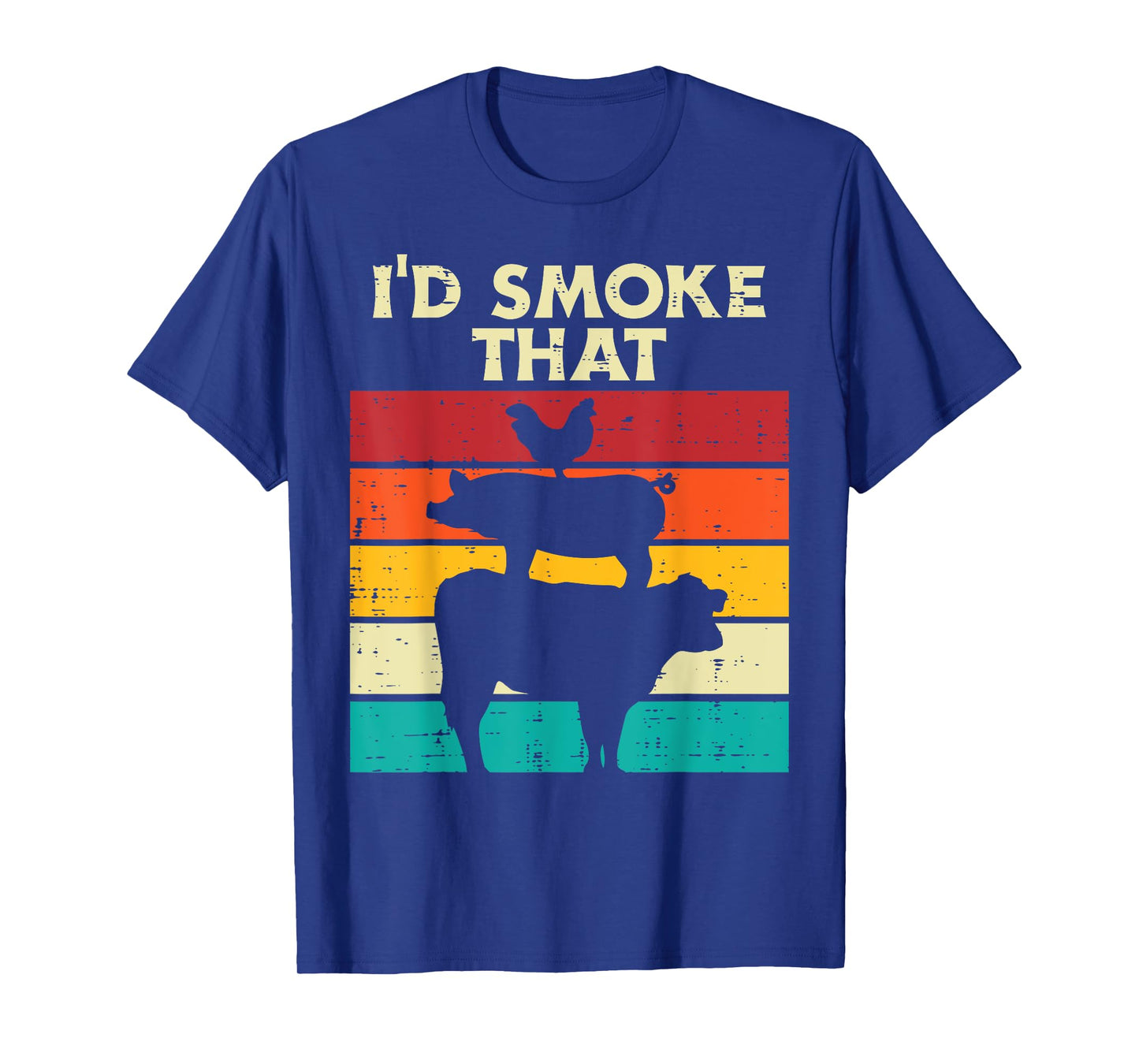 Id Smoke That Chicken Pork Beef Retro Meat Smoking Bbq Grill T-Shirt