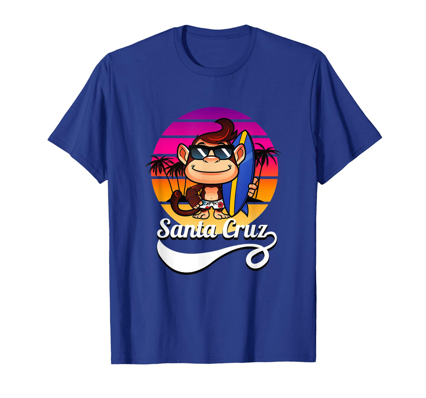 Surfer Monkey Santa Cruz California Retro Sun Fun T-Shirt