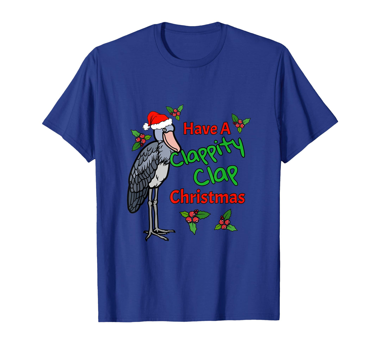Shoebill Stork Funny Christmas Bird Animals Holiday Design T-Shirt