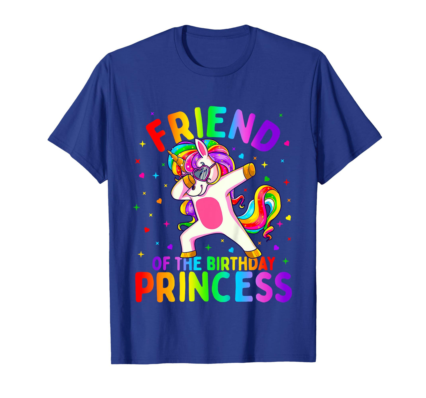 Friend of the Birthday Princess Girl Dabbing Unicorn T-Shirt