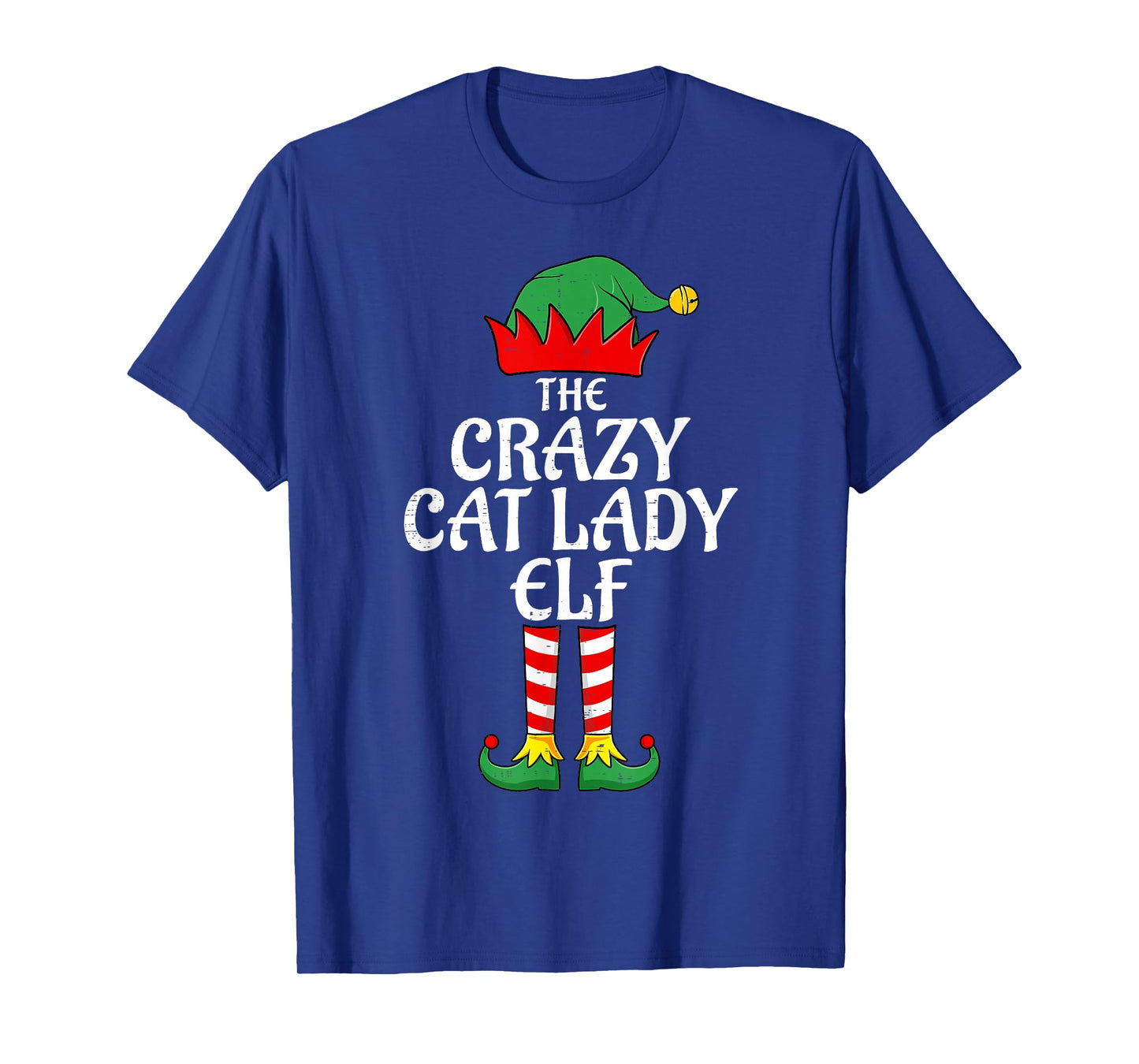 The Crazy Cat Lady Elf Christmas Family Matching Xmas Funny T-Shirt