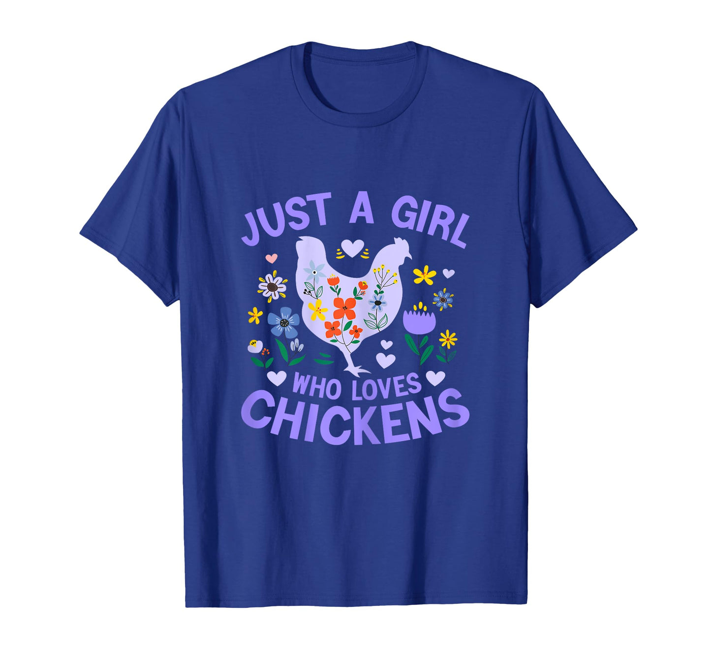 Just a Girl who Loves Chickens Shirt Cute Chicken Kids Women T-Shirt