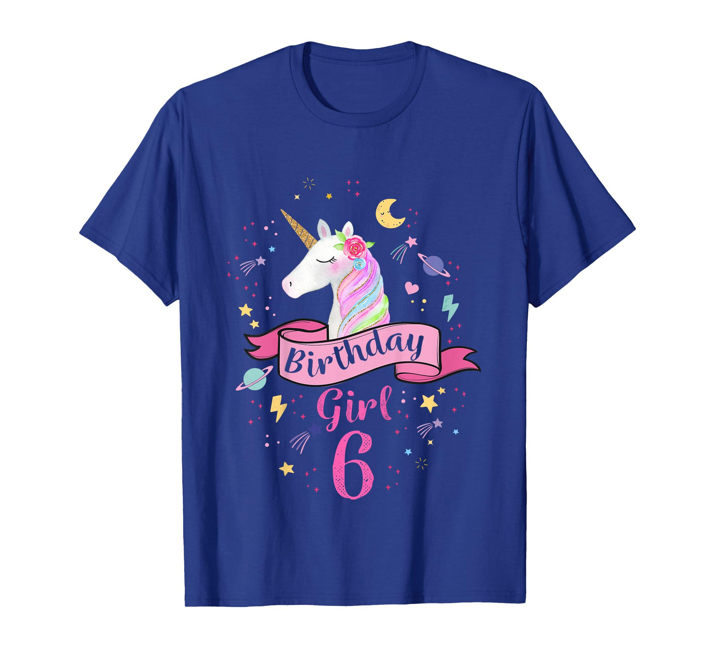Kids 6th Birthday Girl Unicorn 6 Year Old Birthday Girl T-Shirt