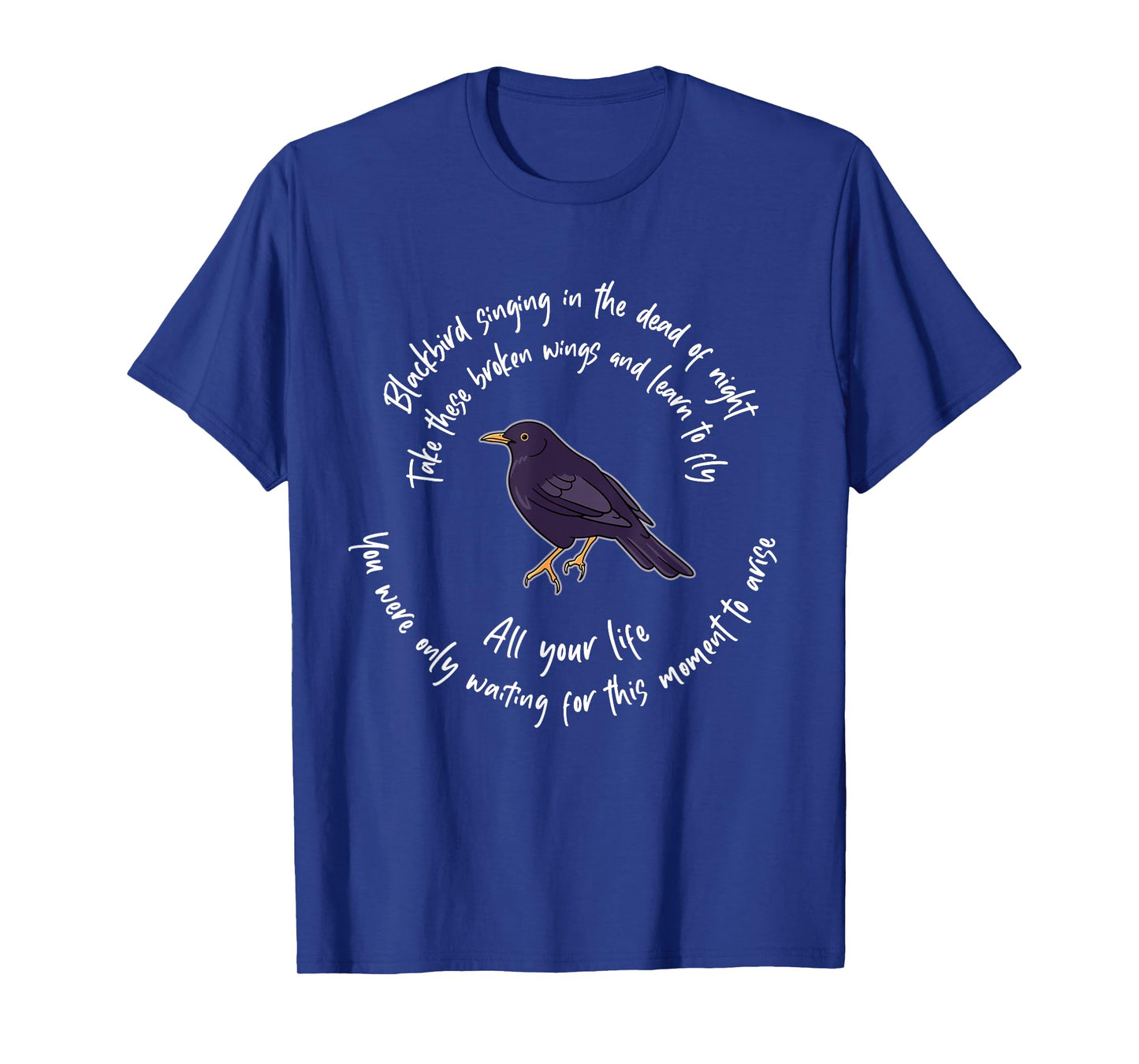 Blackbird Singing Bird Wings Microphone Singer Lyrics Artist T-Shirt