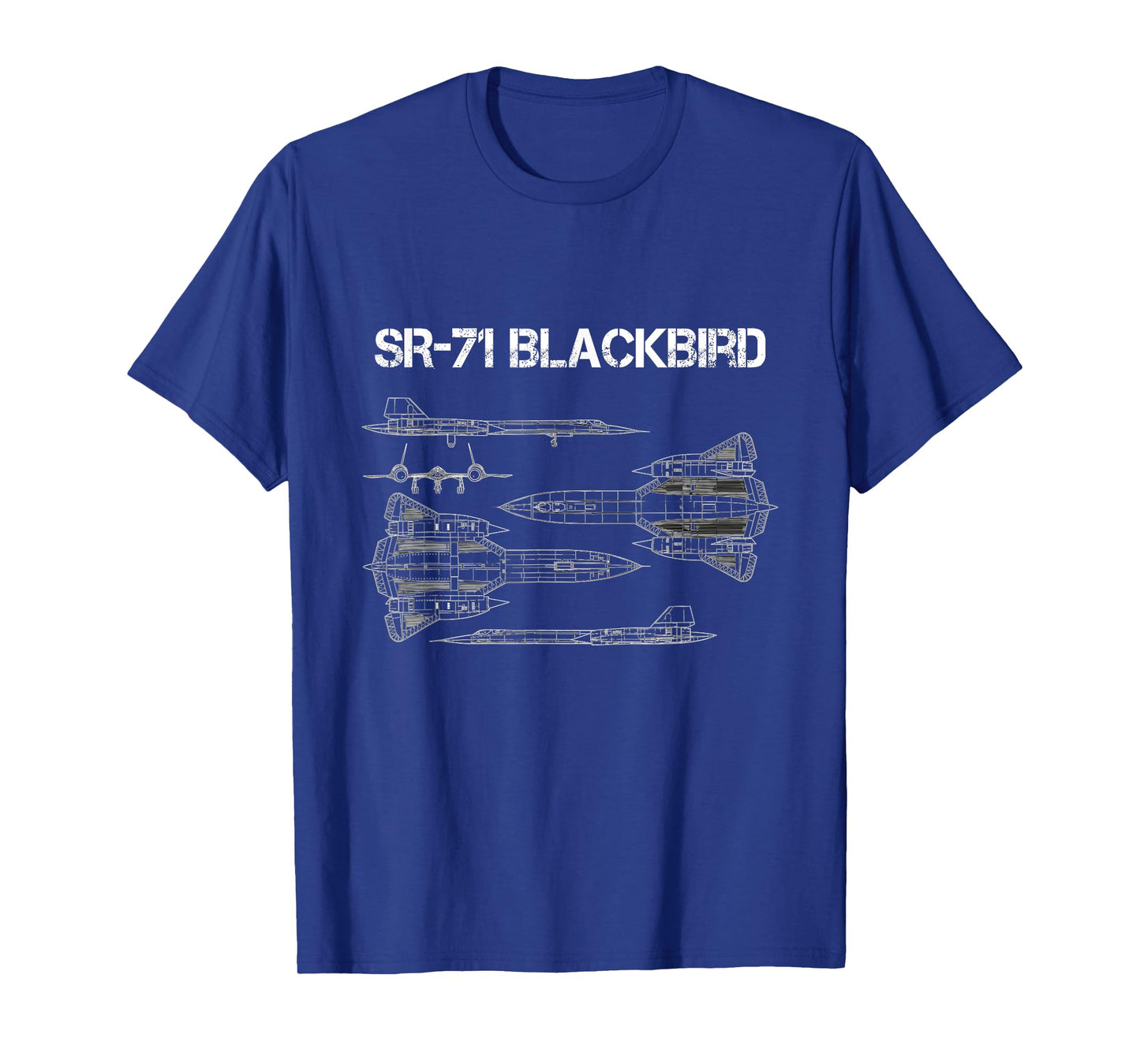 SR-71 Blackbird Blueprint Air Force Military Jet T-Shirt